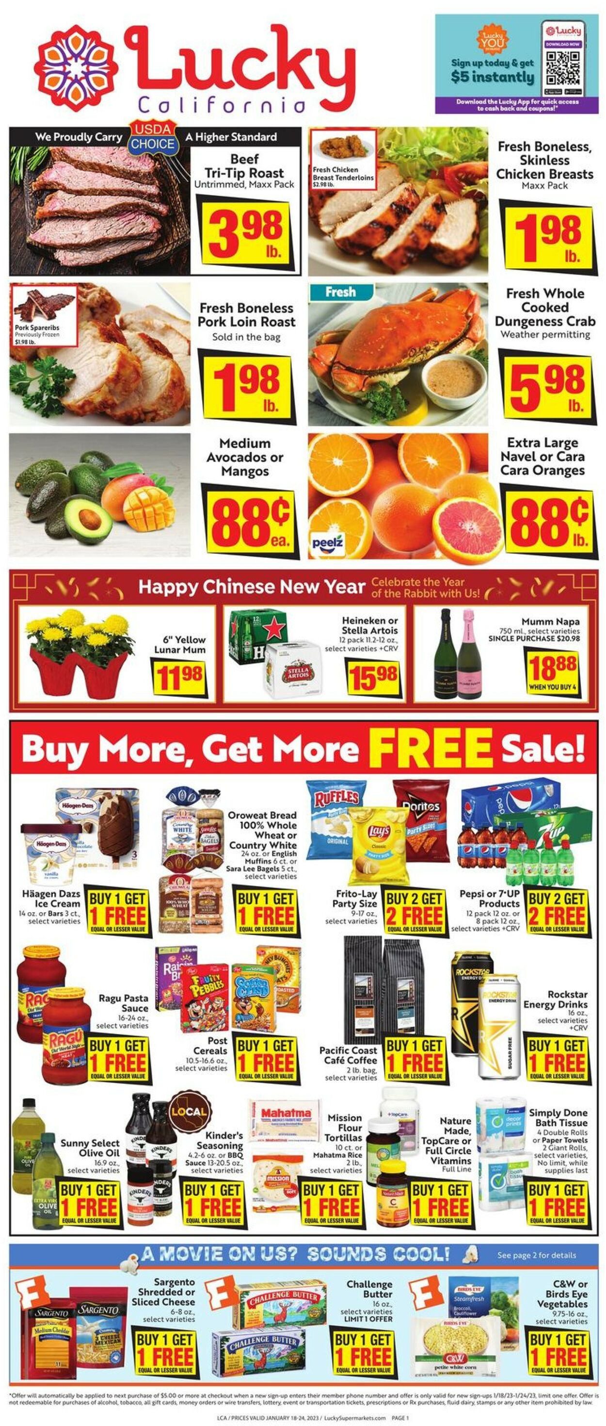 Lucky Supermarkets Weekly Ad Circular - valid 01/18-01/24/2023