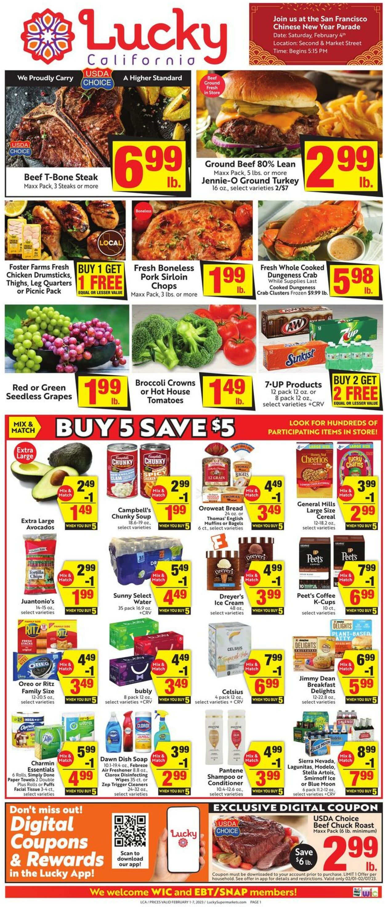 Lucky Supermarkets Weekly Ad Circular - valid 02/01-02/07/2023
