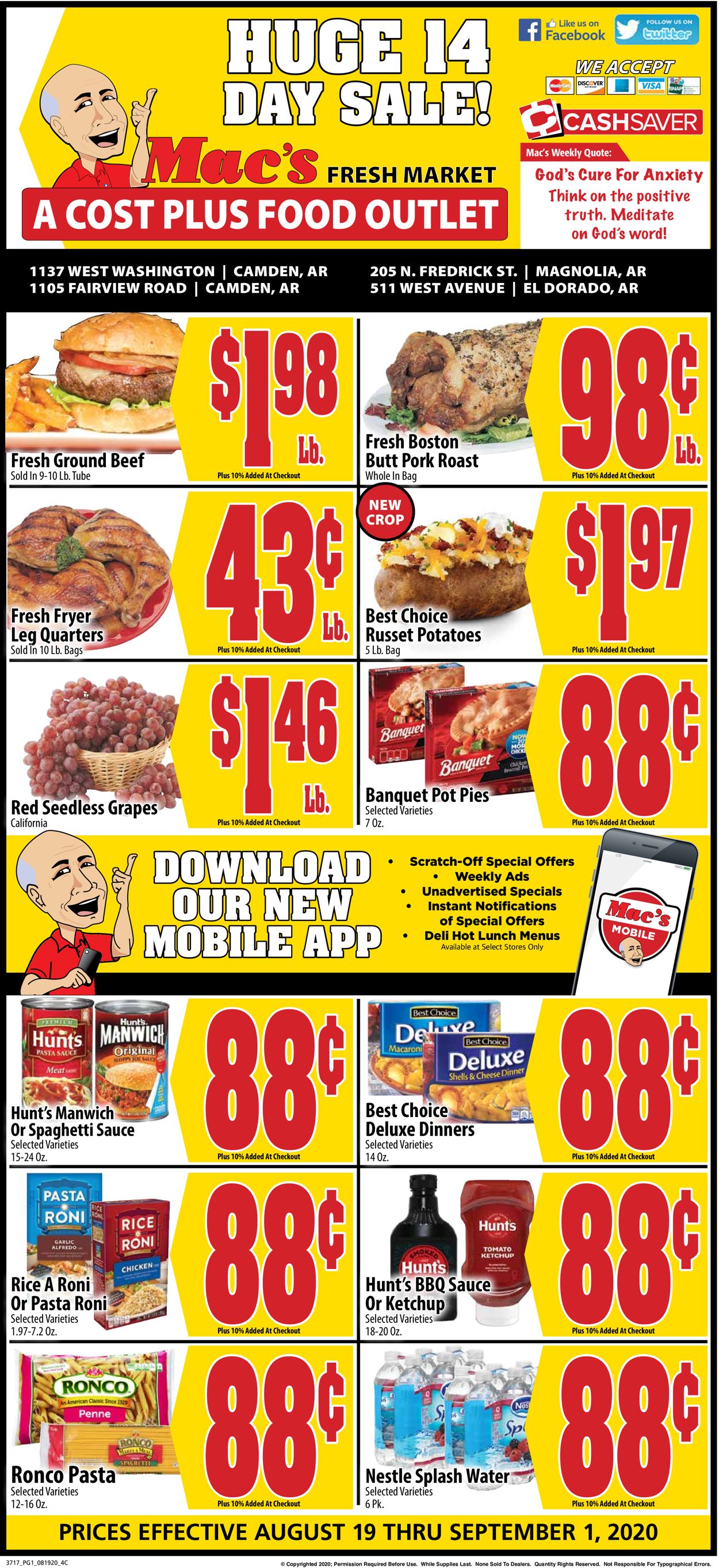 Mac's Freshmarket Weekly Ad Circular - valid 08/19-09/01/2020