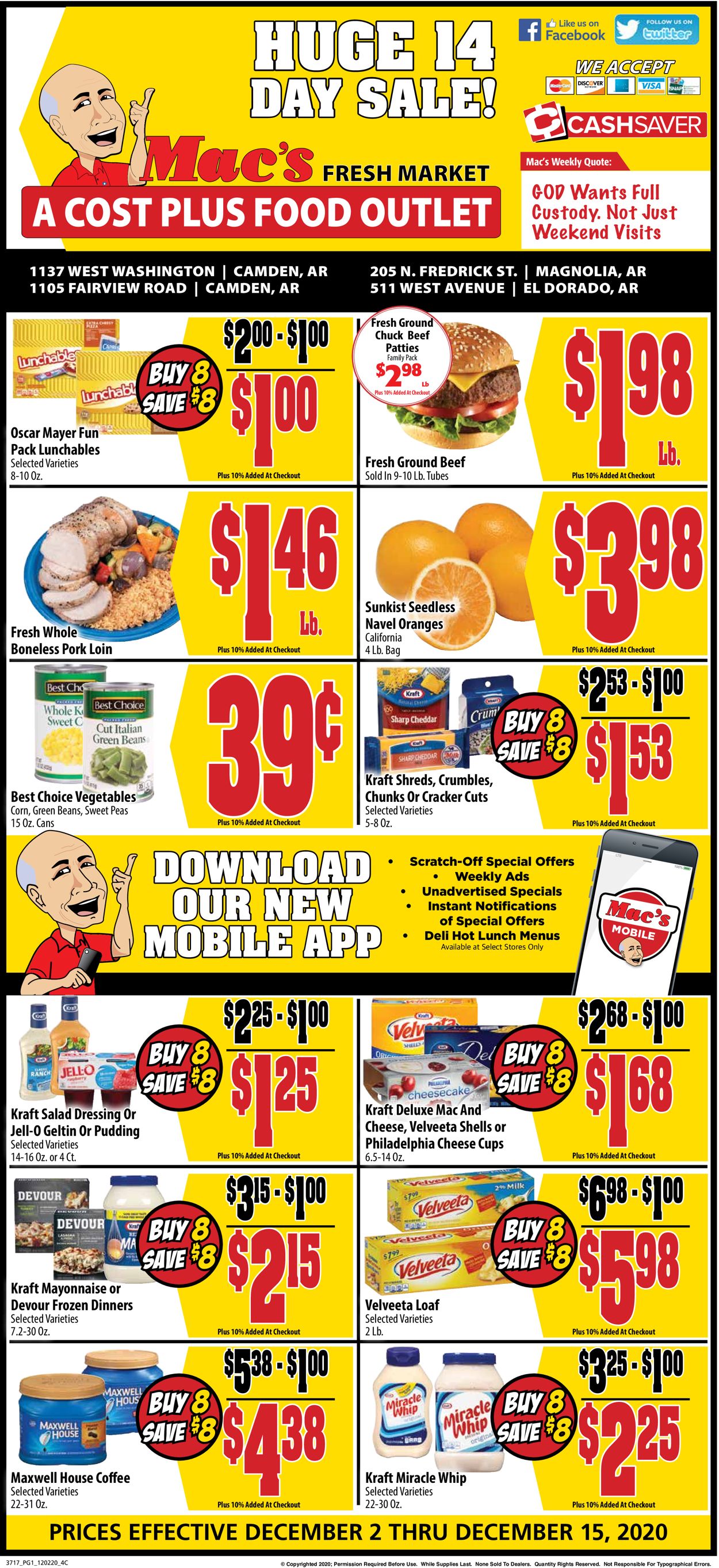 Mac's Freshmarket Weekly Ad Circular - valid 12/02-12/15/2020