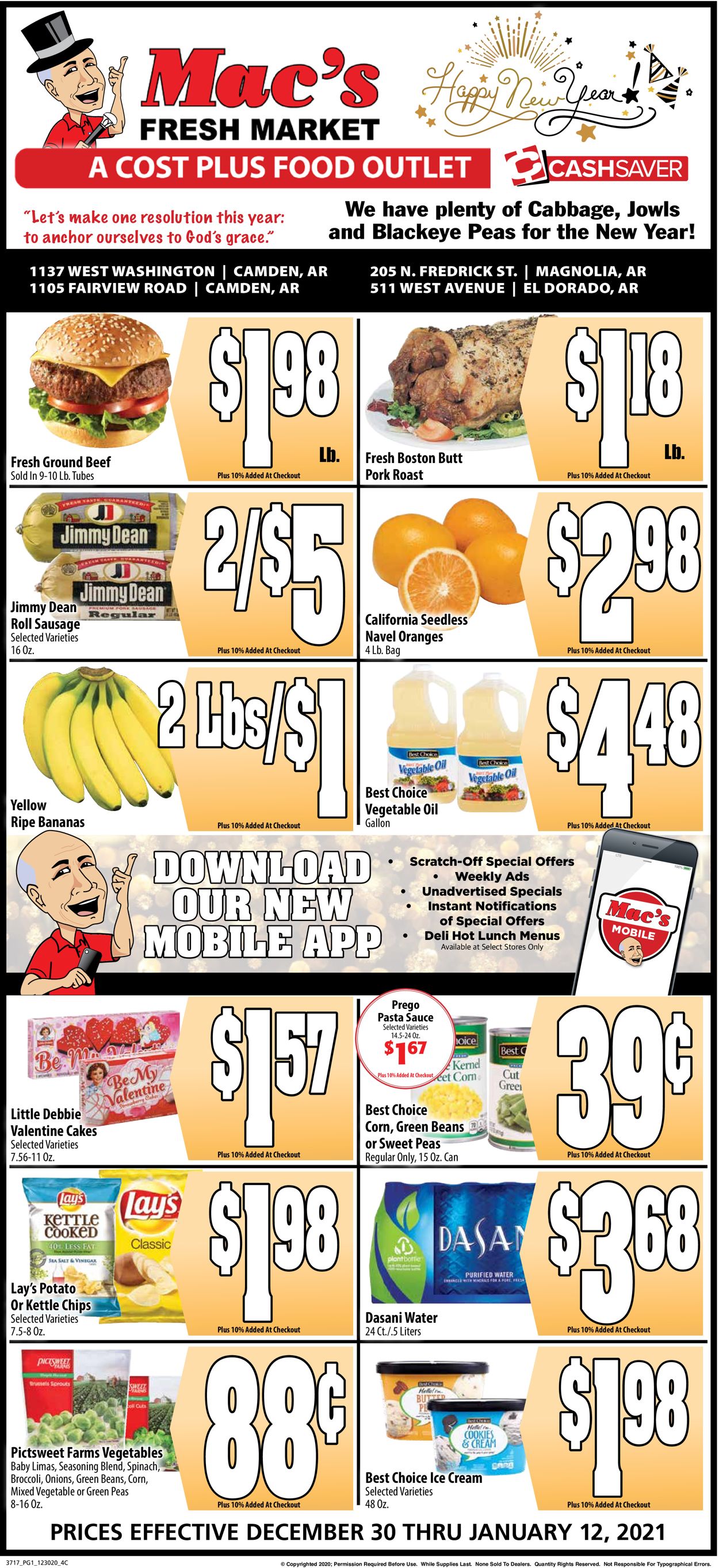 Mac's Freshmarket Weekly Ad Circular - valid 12/30-01/12/2021