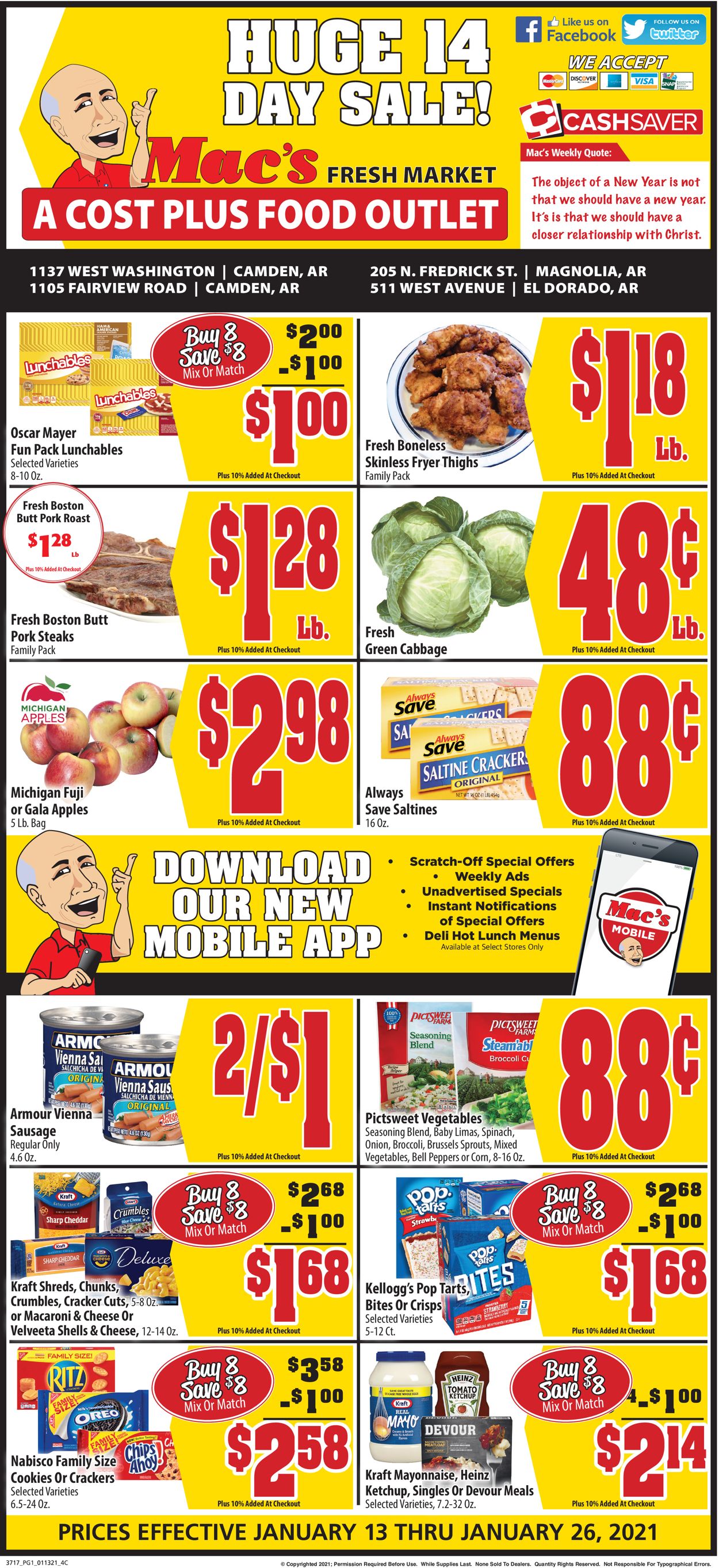 Mac's Freshmarket Weekly Ad Circular - valid 01/13-01/26/2021