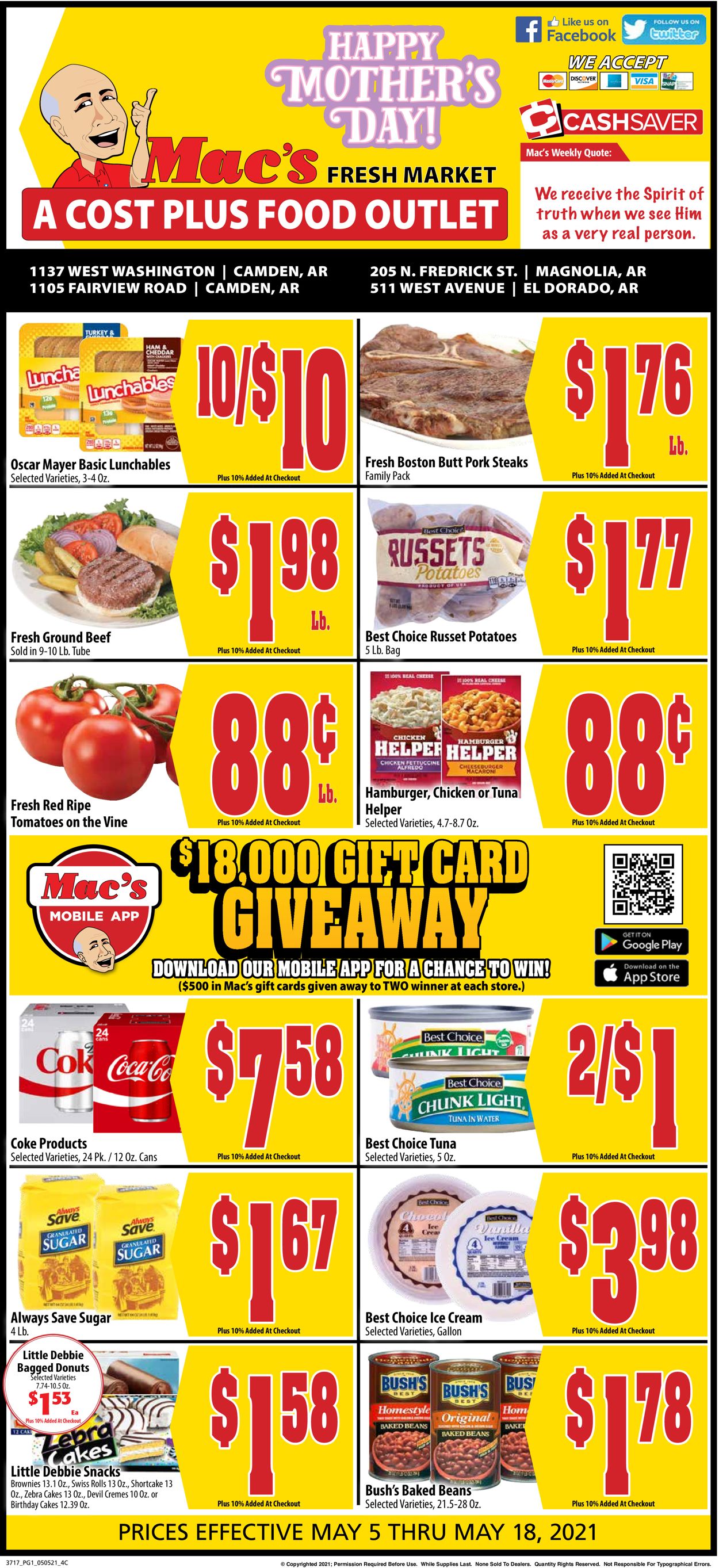 Mac's Freshmarket Weekly Ad Circular - valid 05/05-05/18/2021