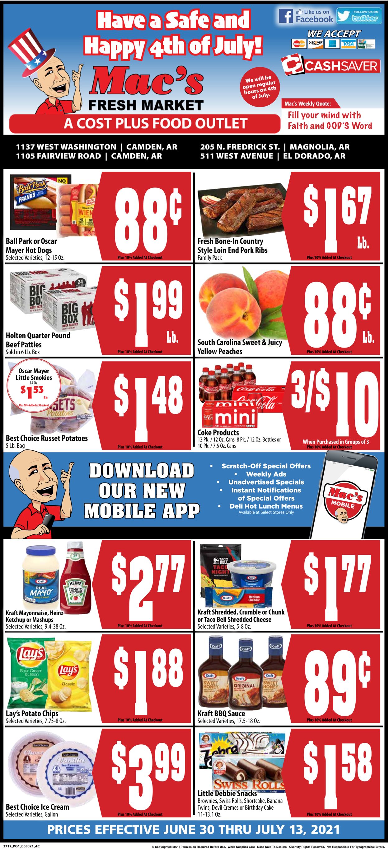 Mac's Freshmarket Weekly Ad Circular - valid 06/30-07/13/2021