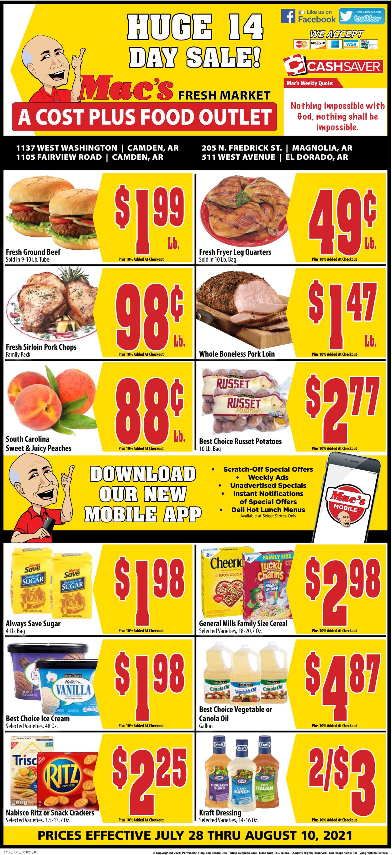 Mac's Freshmarket Weekly Ad Circular - valid 07/28-08/10/2021