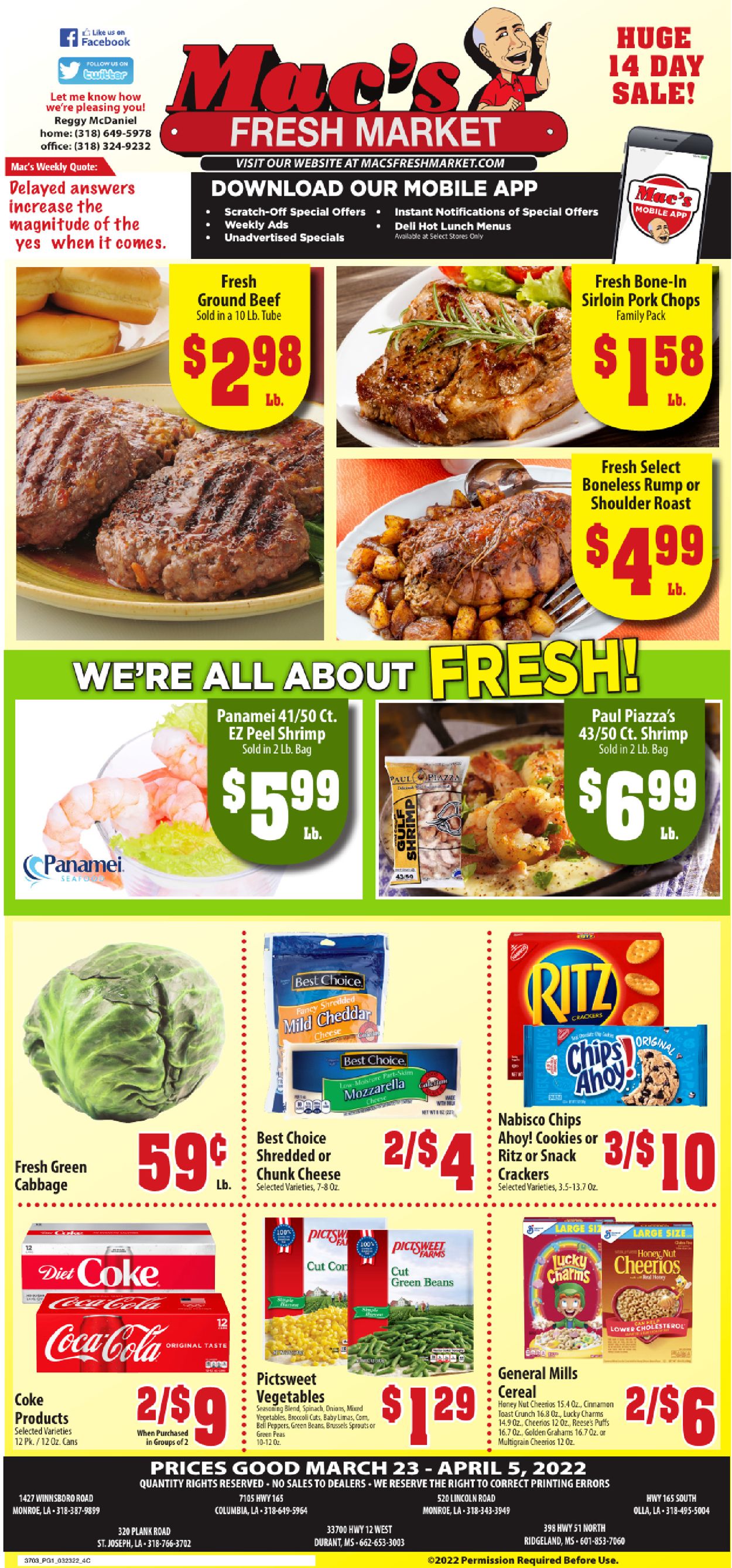 Mac's Freshmarket Weekly Ad Circular - valid 03/23-04/05/2022