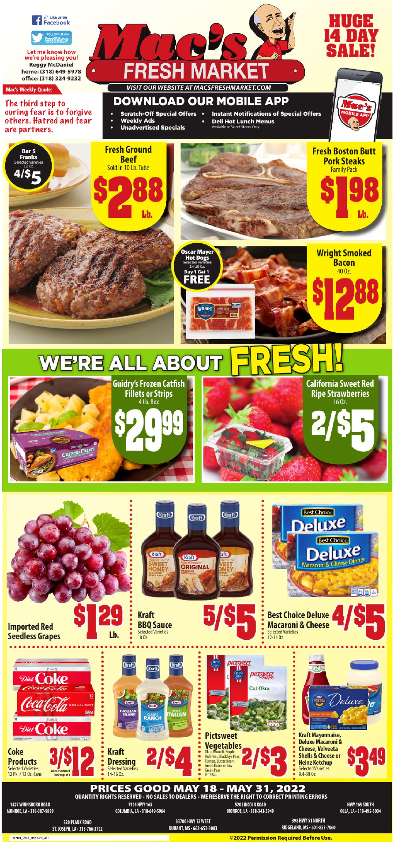 Mac's Freshmarket Weekly Ad Circular - valid 05/18-05/31/2022