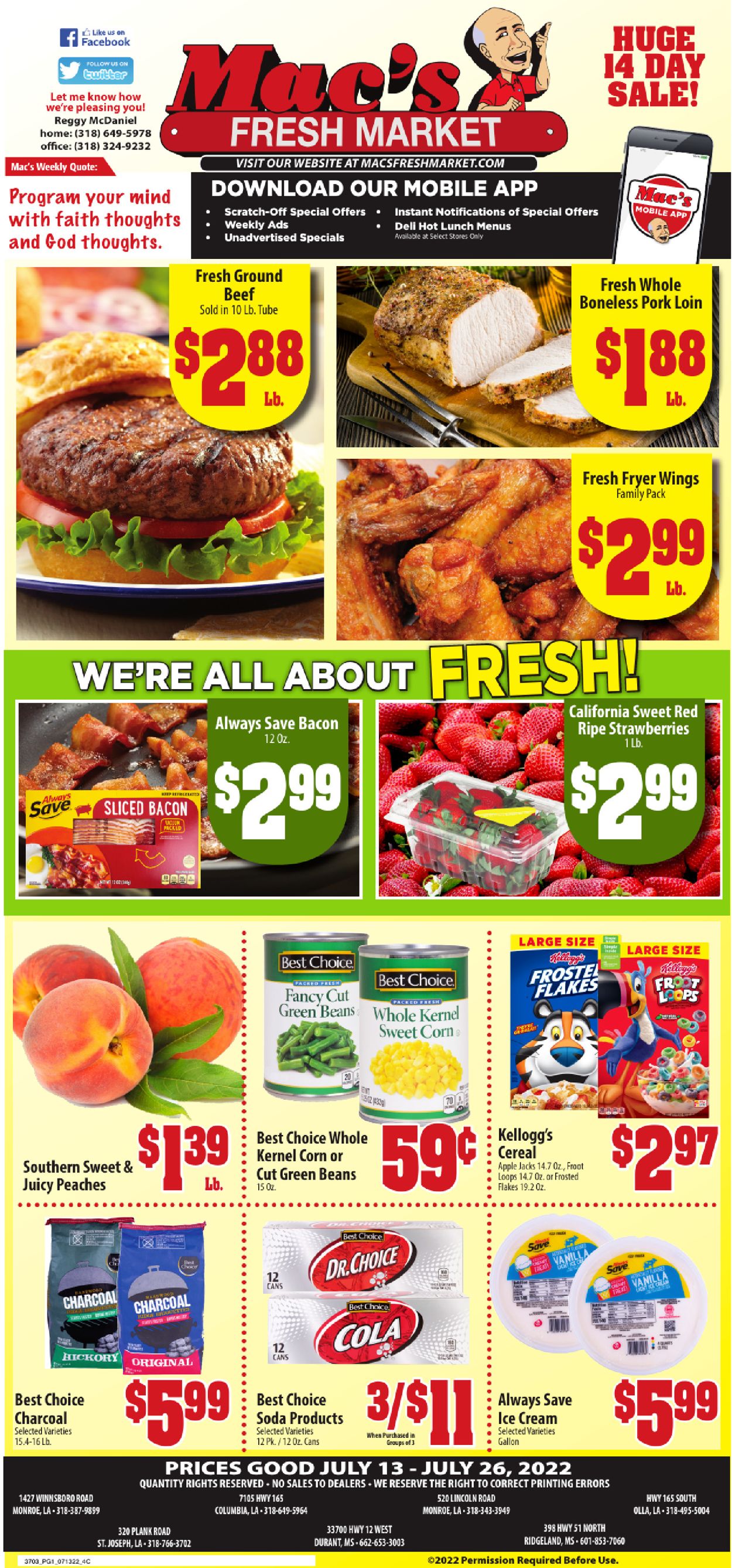 Mac's Freshmarket Weekly Ad Circular - valid 07/13-07/26/2022