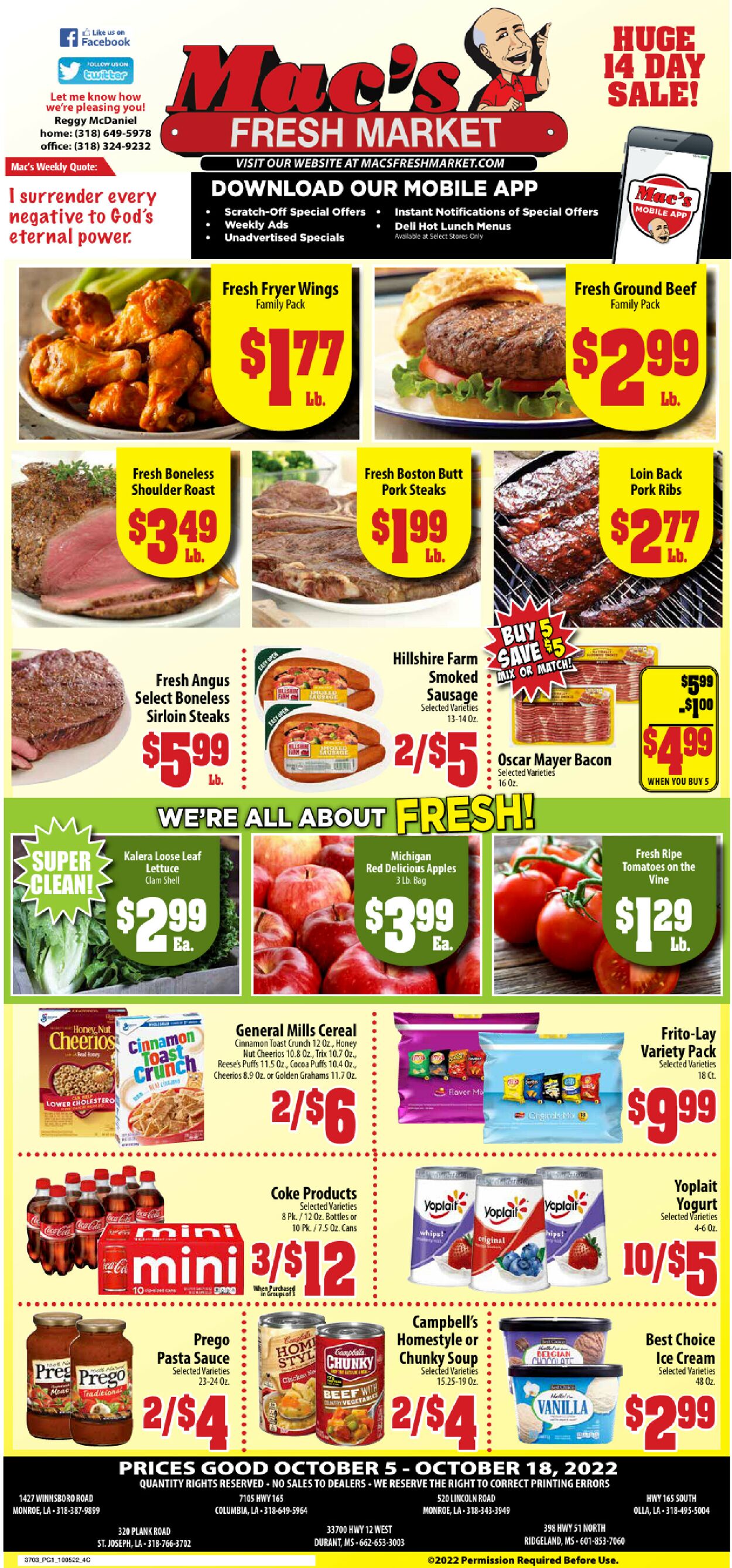 Mac's Freshmarket Weekly Ad Circular - valid 10/05-10/18/2022