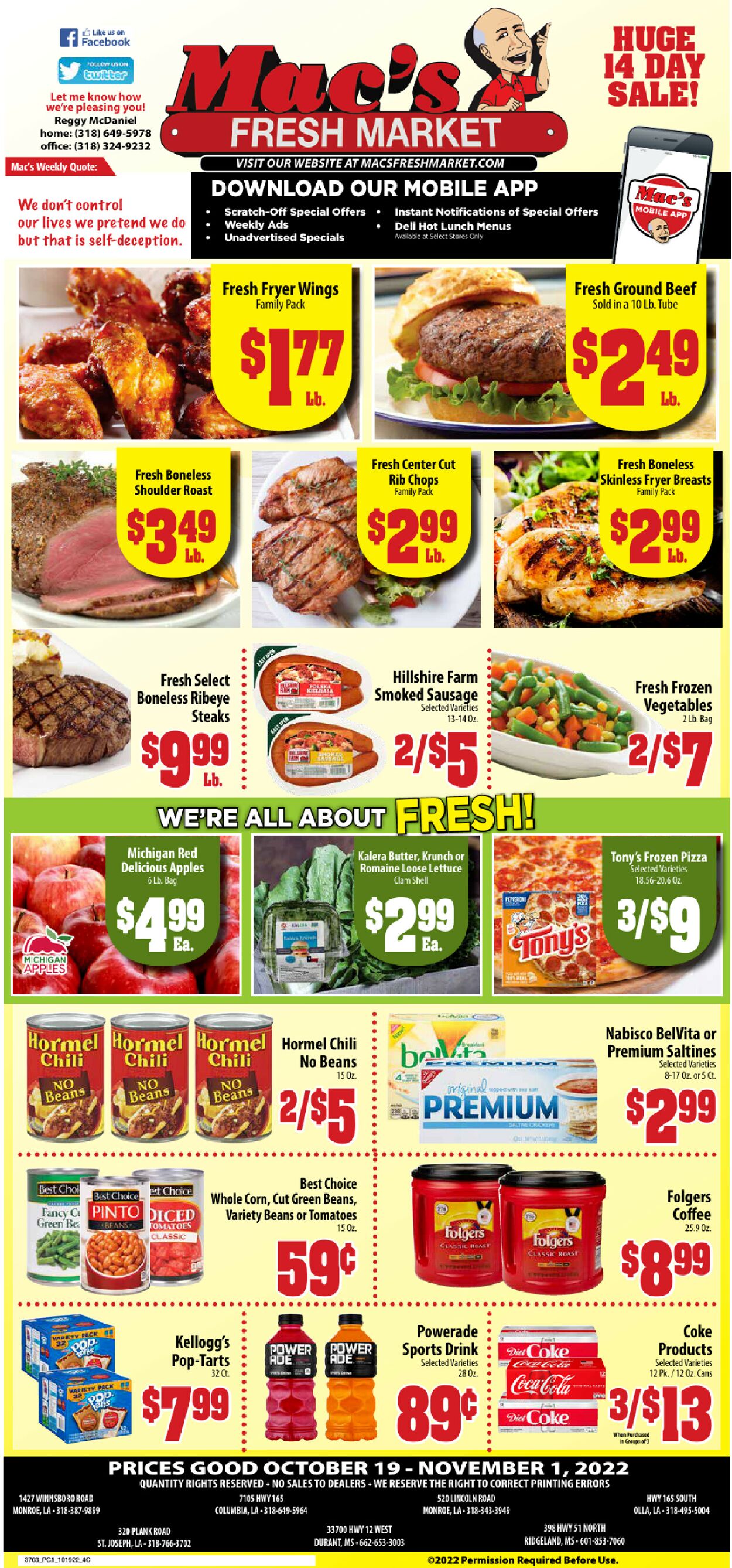 Mac's Freshmarket Weekly Ad Circular - valid 10/19-11/01/2022
