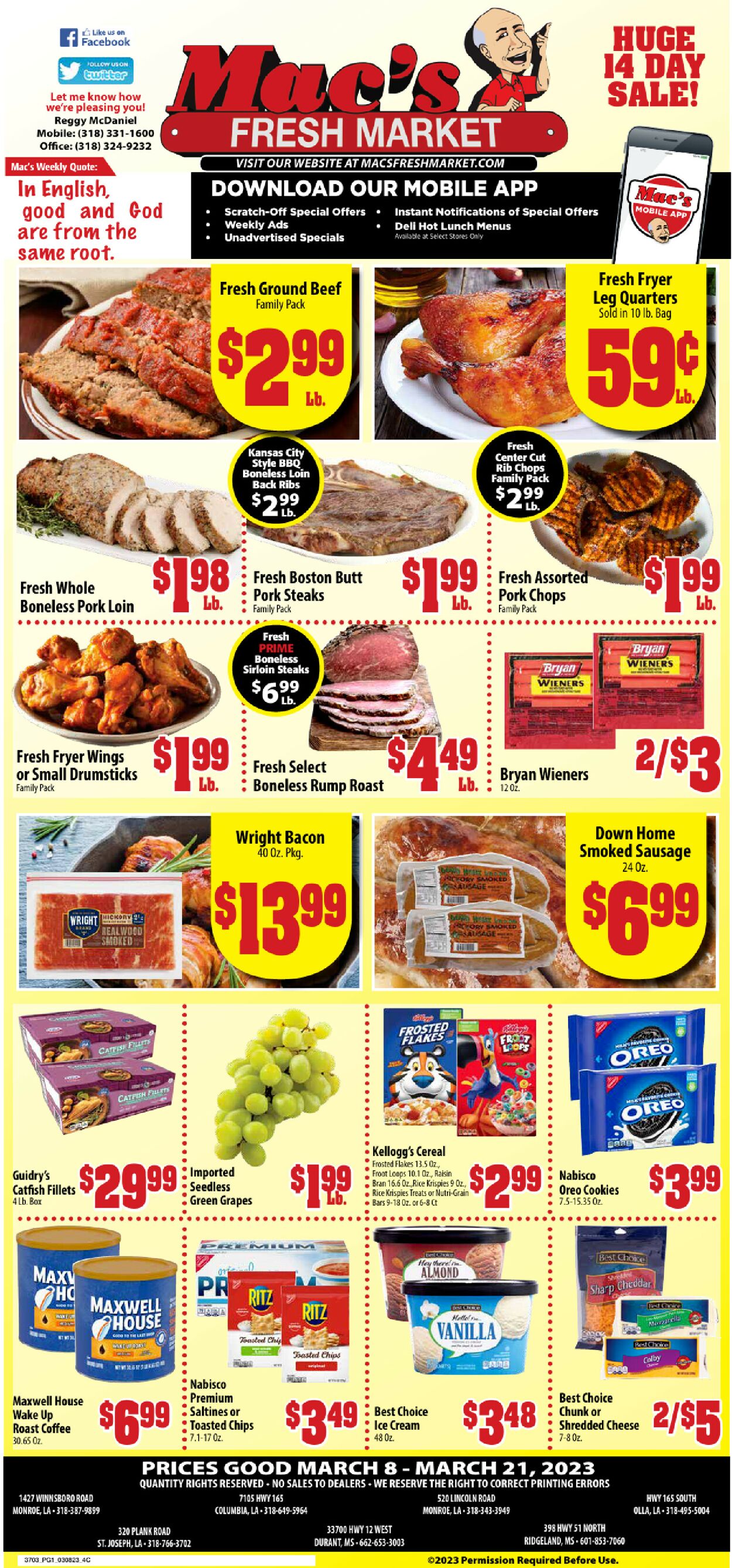 Mac's Freshmarket Weekly Ad Circular - valid 03/08-03/15/2023