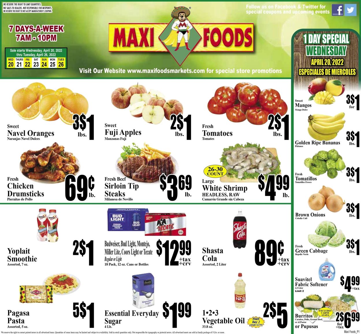 Maxi Foods Weekly Ad Circular - valid 04/20-04/26/2022