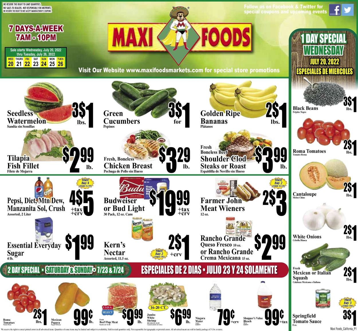 Maxi Foods Weekly Ad Circular - valid 07/20-07/26/2022