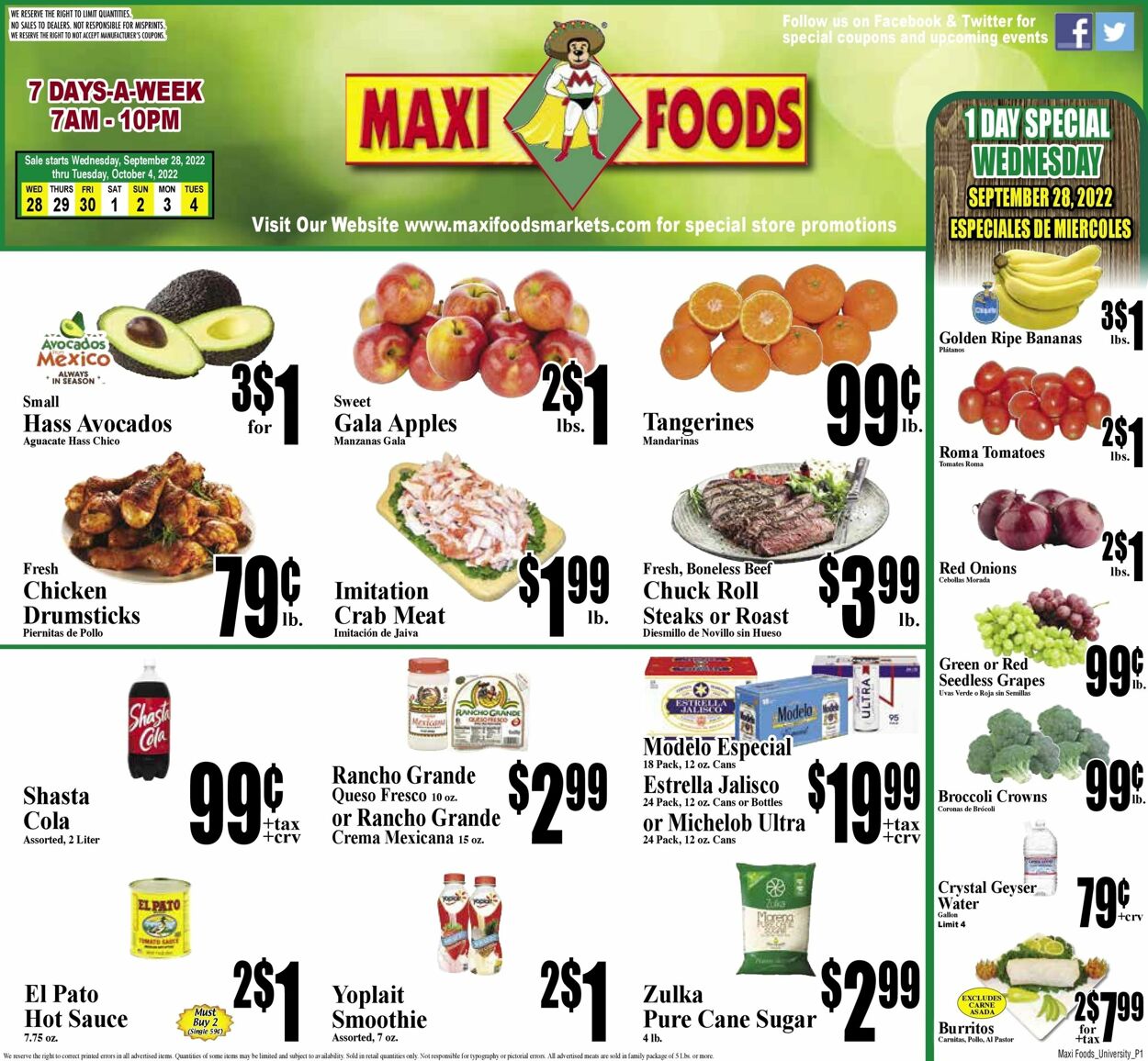 Maxi Foods Weekly Ad Circular - valid 09/28-10/04/2022