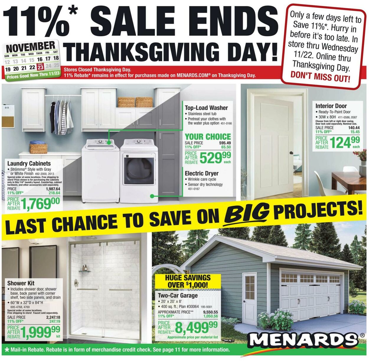 Menards Weekly Ad Circular - valid 11/16-11/22/2023
