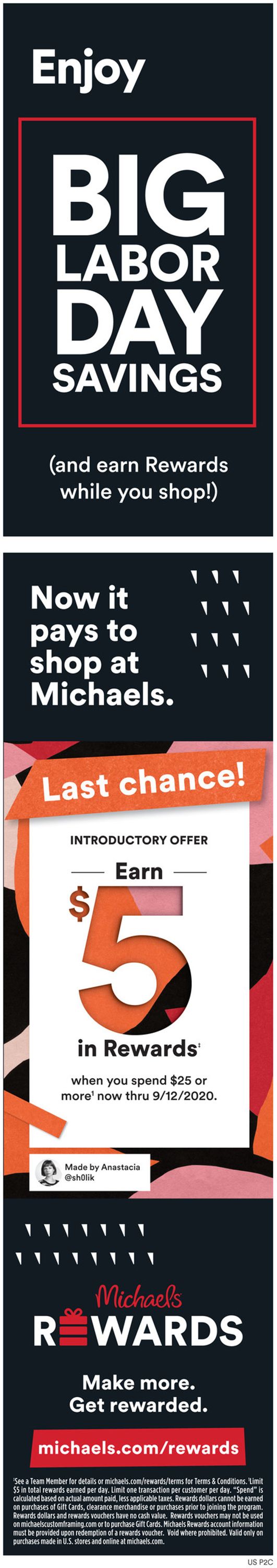 Michaels Weekly Ad Circular - valid 09/06-09/12/2020