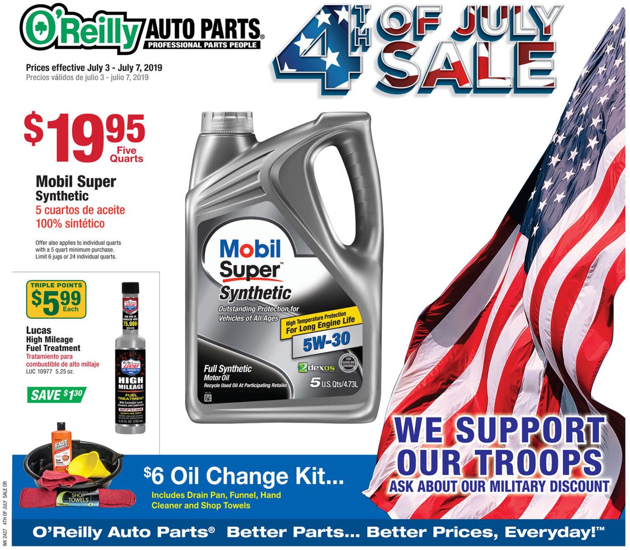 O'Reilly Auto Parts Weekly Ad Circular - valid 07/03-07/07/2019