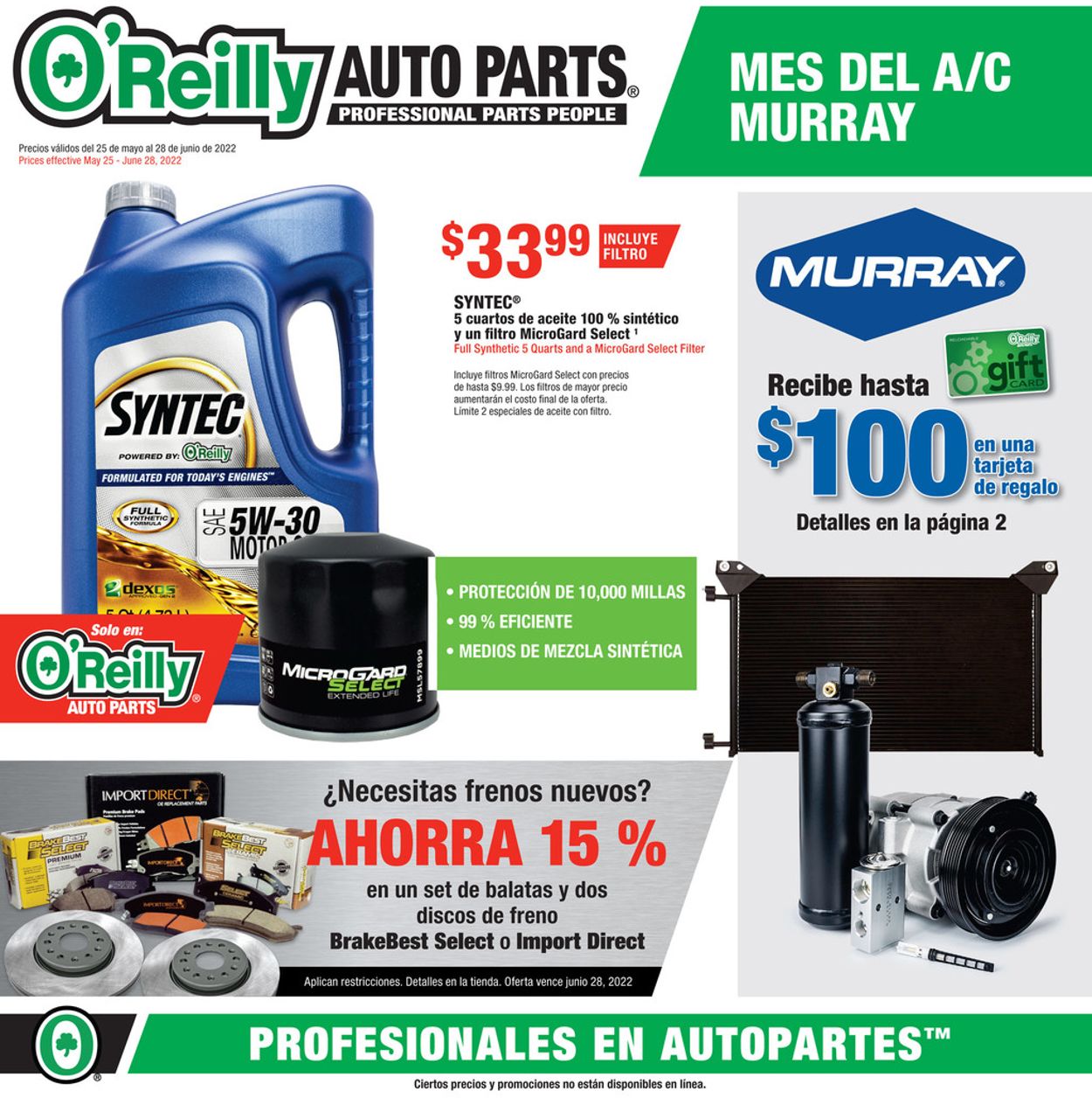 O'Reilly Auto Parts Weekly Ad Circular - valid 05/25-06/28/2022