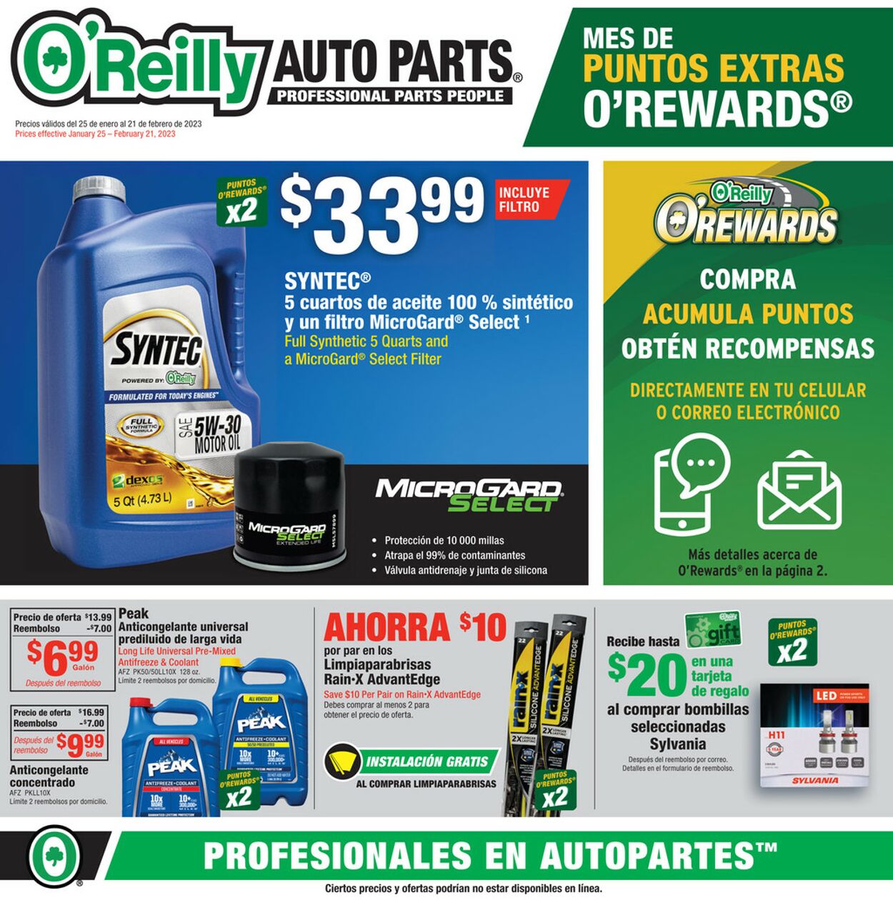 O'Reilly Auto Parts Weekly Ad Circular - valid 01/25-02/21/2023