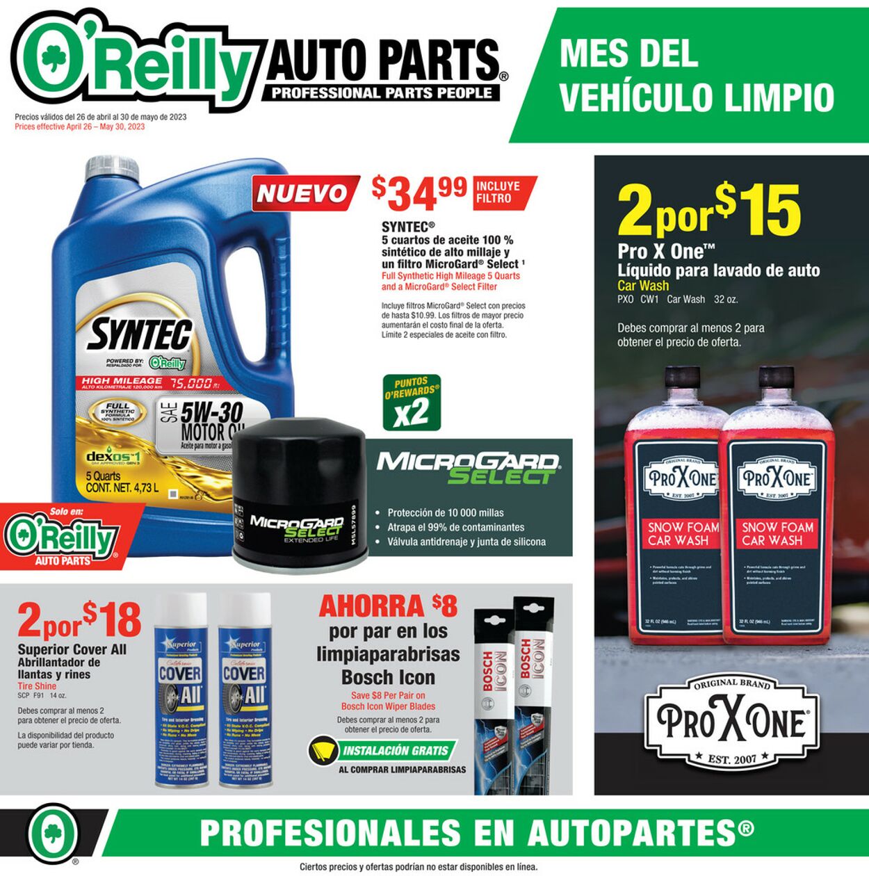 O'Reilly Auto Parts Weekly Ad Circular - valid 04/26-05/30/2023