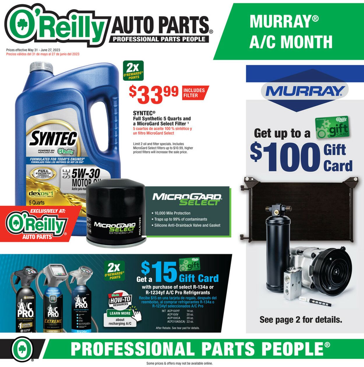 O'Reilly Auto Parts Weekly Ad Circular - valid 05/31-06/27/2023