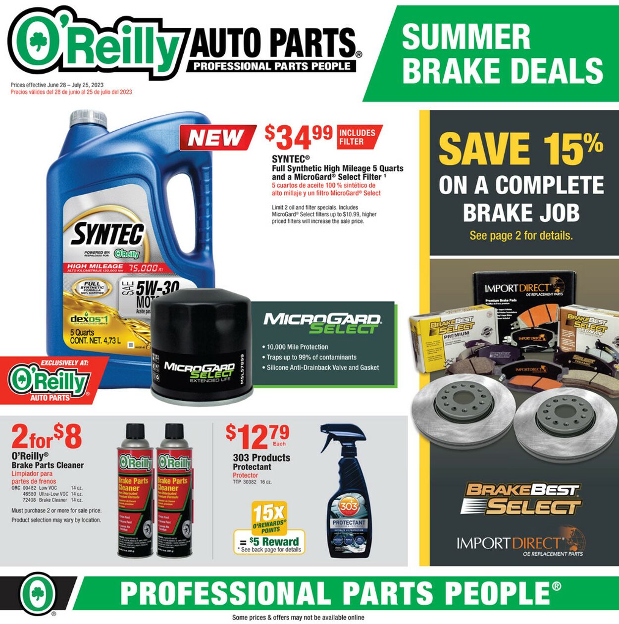 O'Reilly Auto Parts Weekly Ad Circular - valid 06/28-07/25/2023