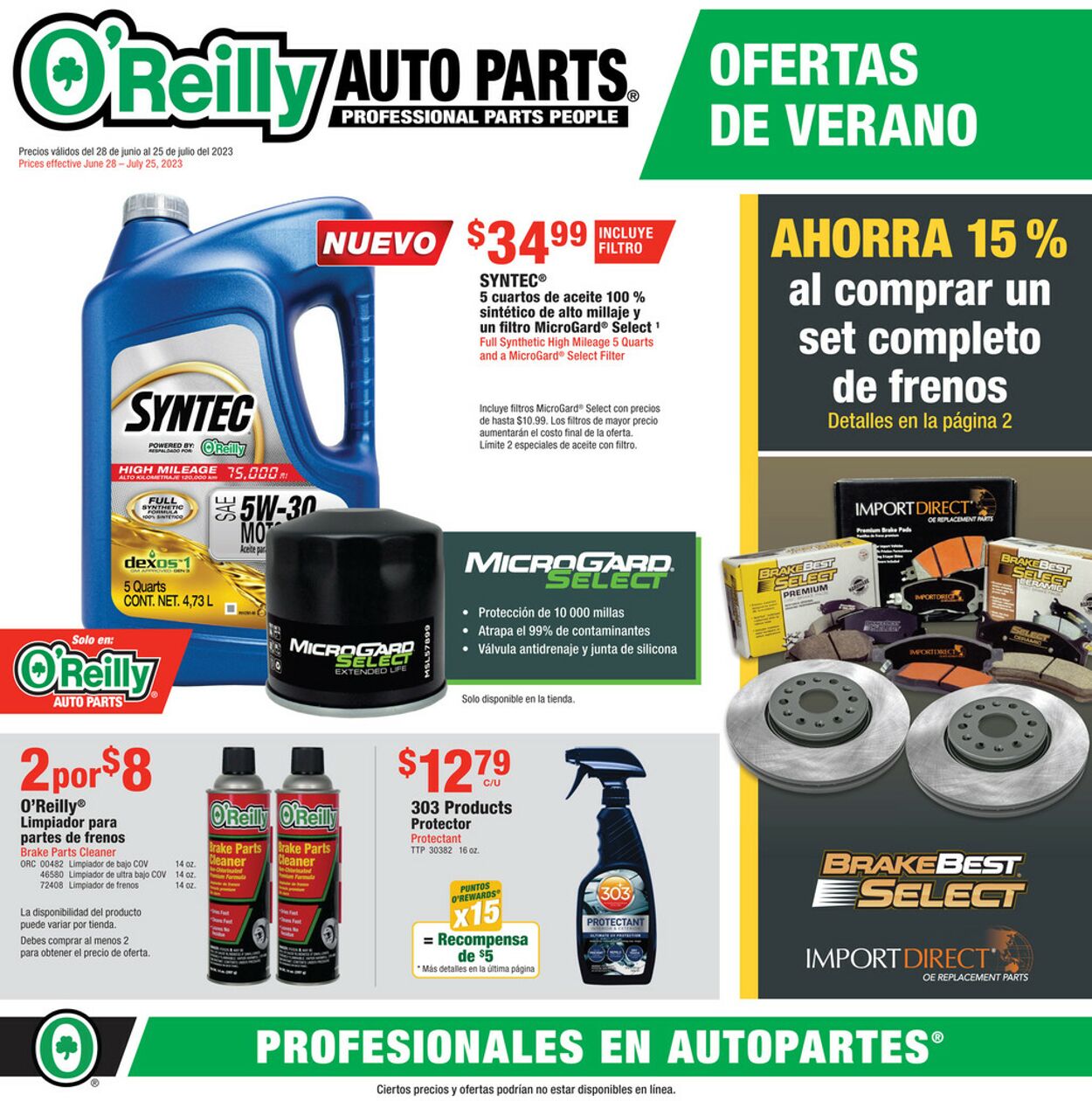 O'Reilly Auto Parts Weekly Ad Circular - valid 06/28-07/25/2023