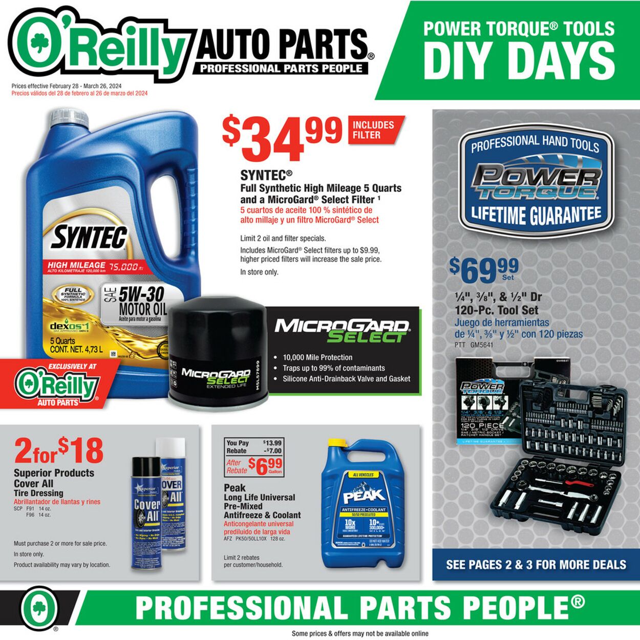 O'Reilly Auto Parts Weekly Ad Circular - valid 02/28-03/26/2024