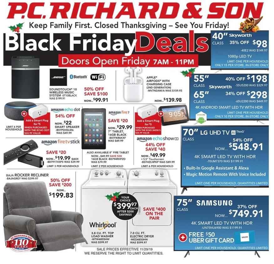 P.C. Richard & Son Black Friday 2019 Weekly Ad Circular - valid 11/28-12/02/2019