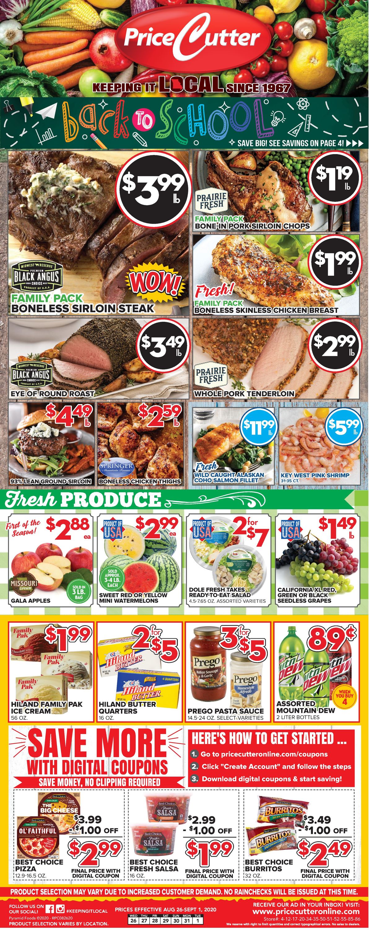 Price Cutter Weekly Ad Circular - valid 08/26-09/01/2020
