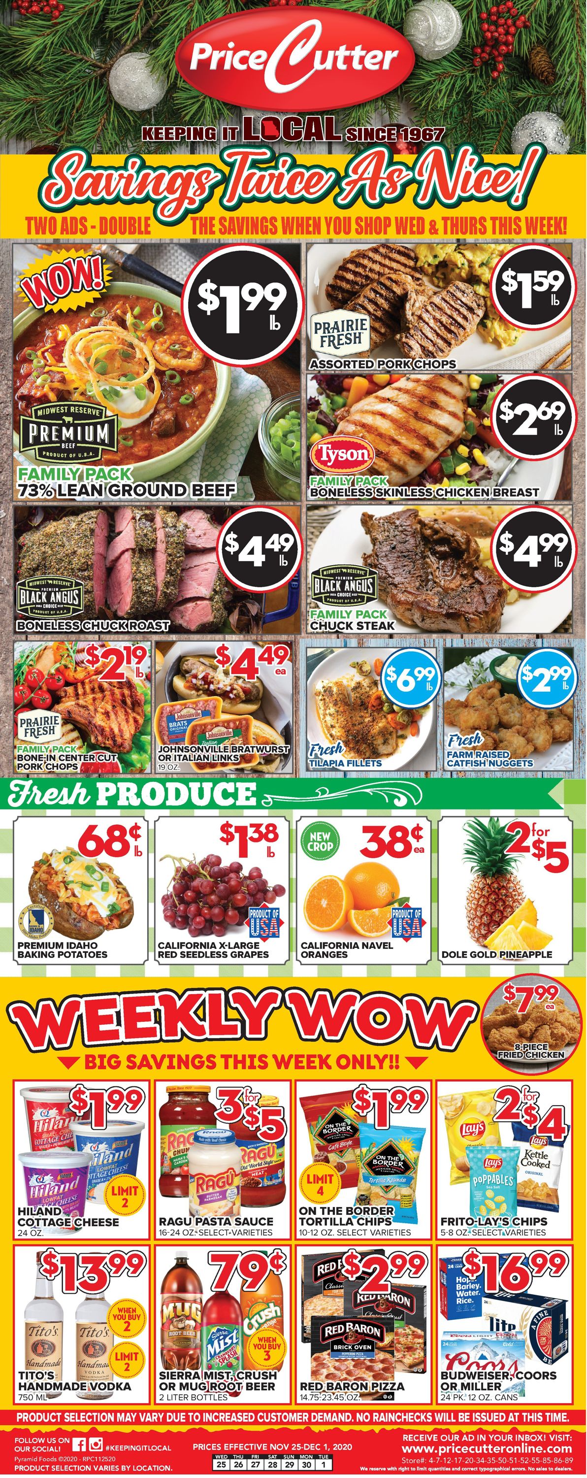 Price Cutter Thanksgiving 2020 Weekly Ad Circular - valid 11/25-12/01/2020