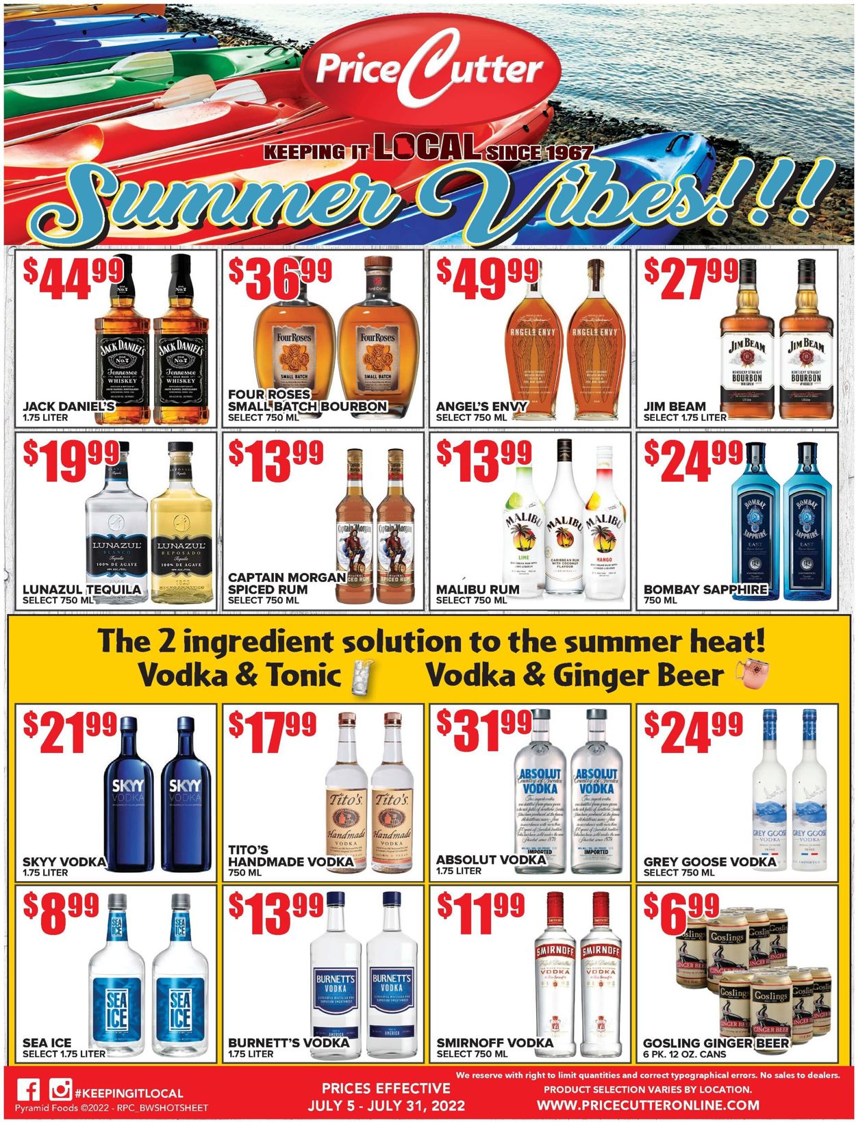 Price Cutter Weekly Ad Circular - valid 07/05-07/31/2022