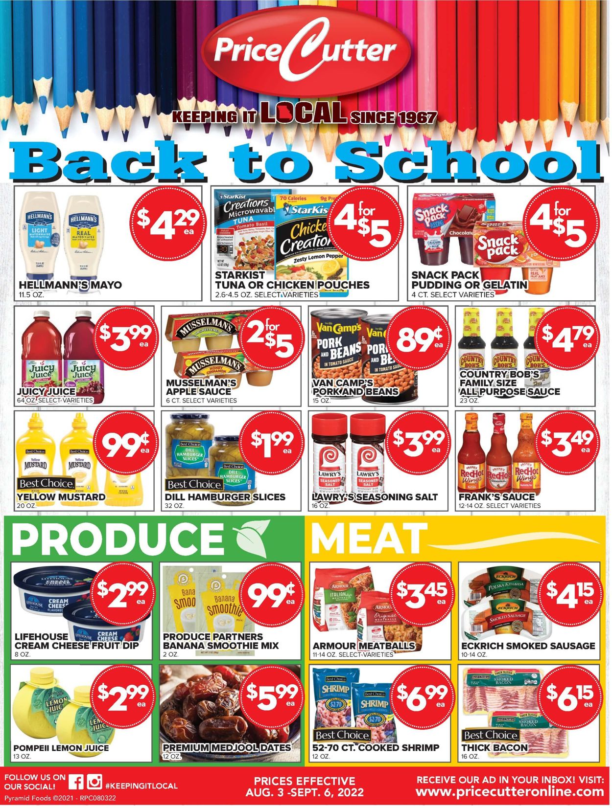 Price Cutter Weekly Ad Circular - valid 08/03-09/06/2022