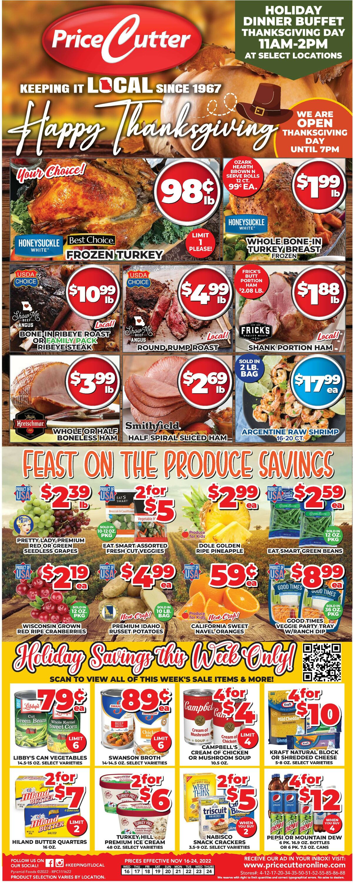 Price Cutter Weekly Ad Circular - valid 11/16-11/24/2022