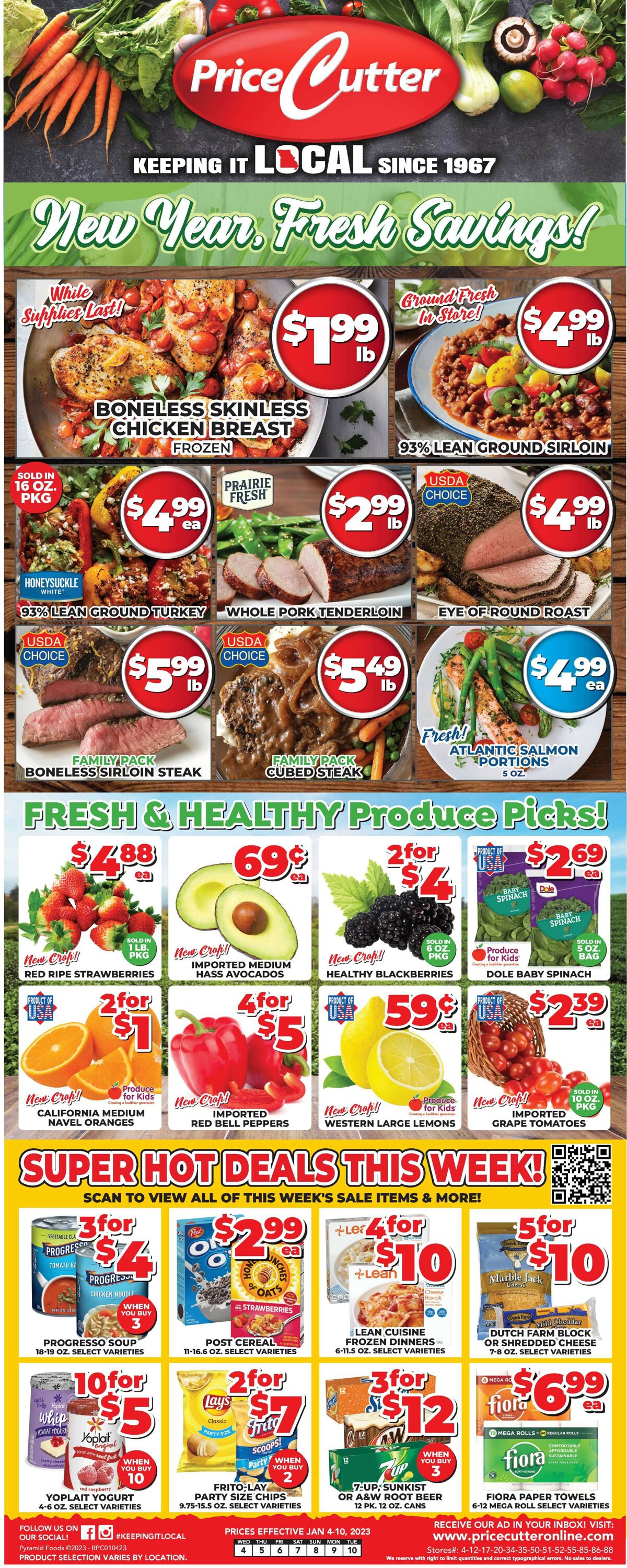 Price Cutter Weekly Ad Circular - valid 01/04-01/10/2023