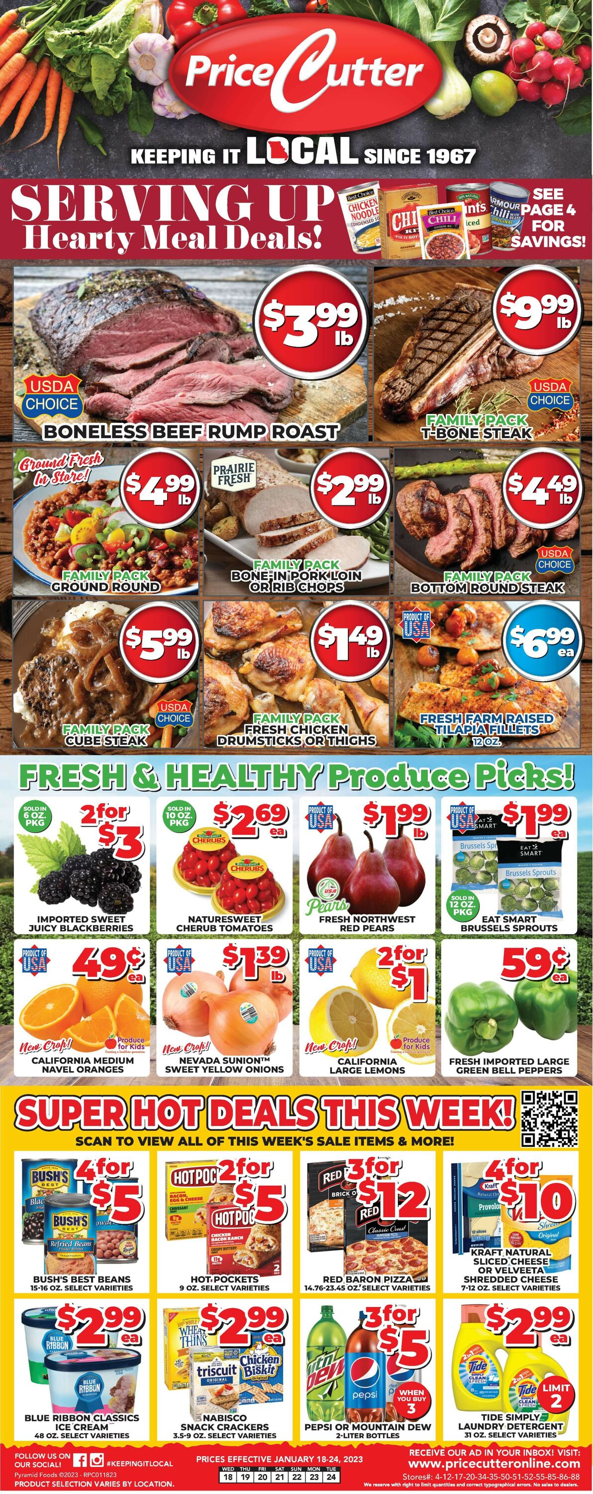Price Cutter Weekly Ad Circular - valid 01/18-01/24/2023