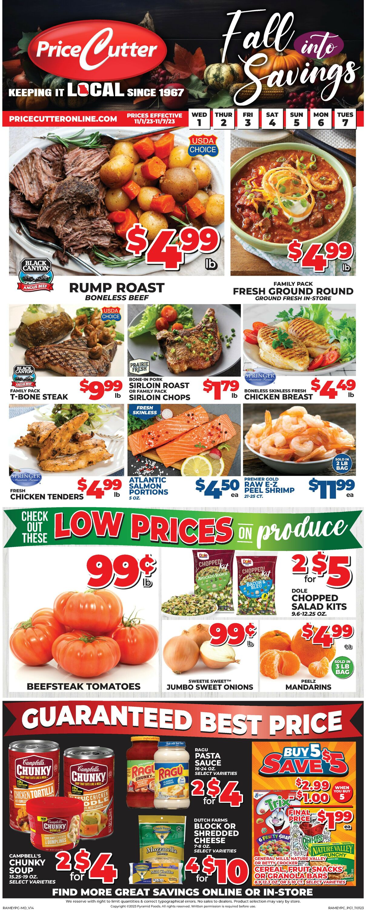Price Cutter Weekly Ad Circular - valid 11/01-11/07/2023