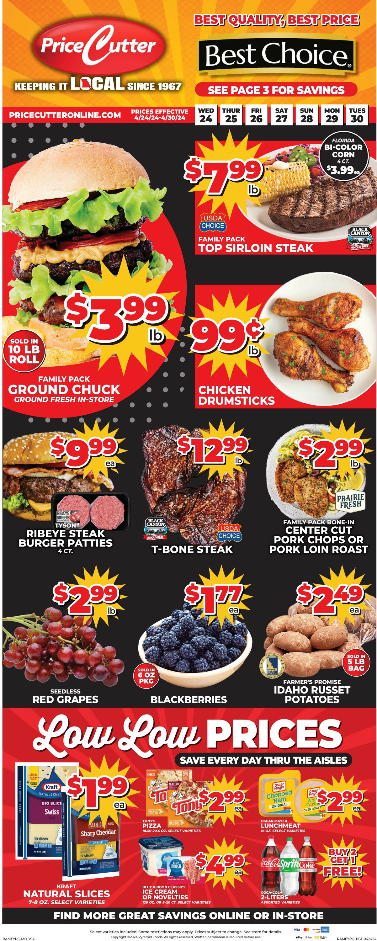 Price Cutter Weekly Ad Circular - valid 04/24-04/30/2024