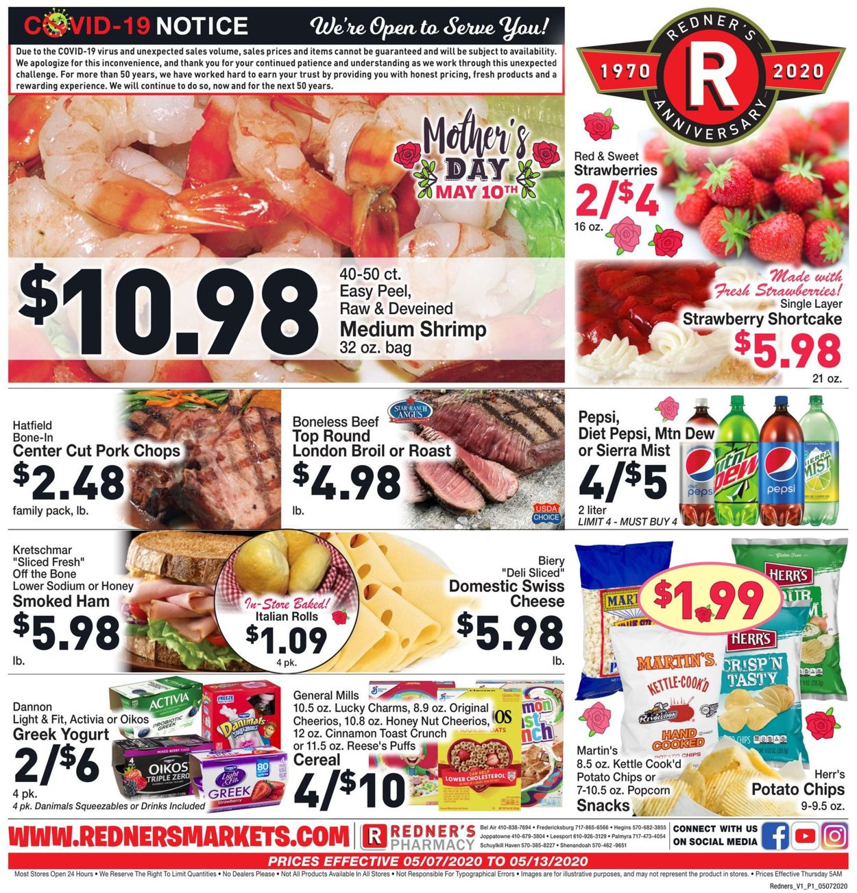 Redner’s Warehouse Market Weekly Ad Circular - valid 05/07-05/13/2020