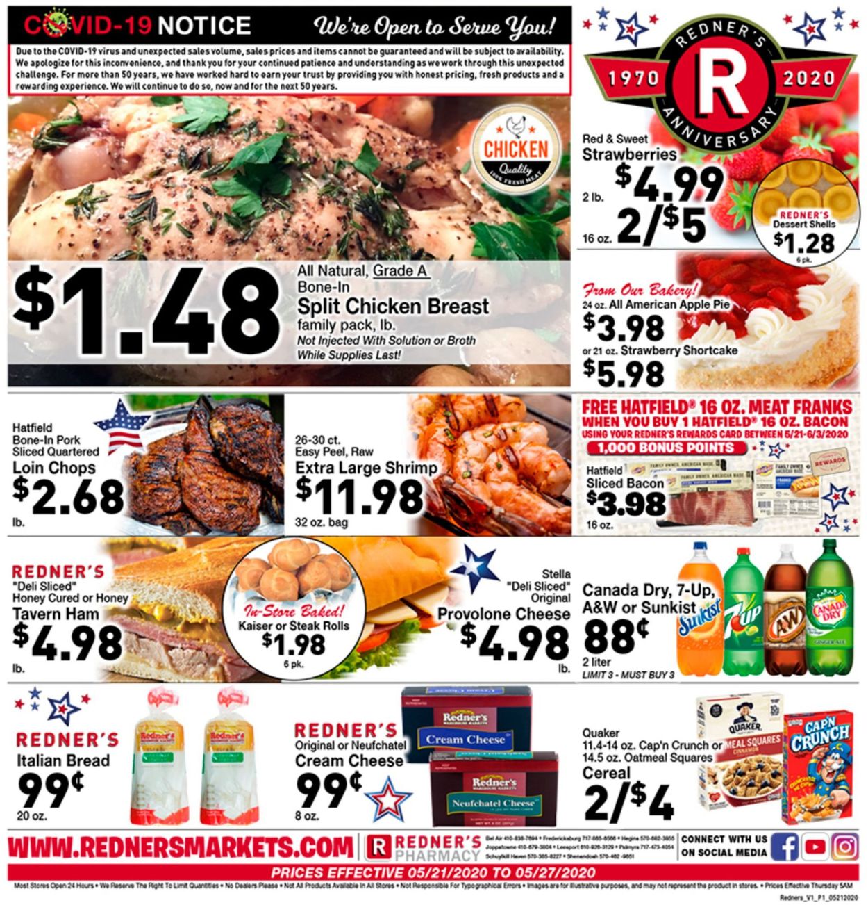 Redner’s Warehouse Market Weekly Ad Circular - valid 05/21-05/27/2020