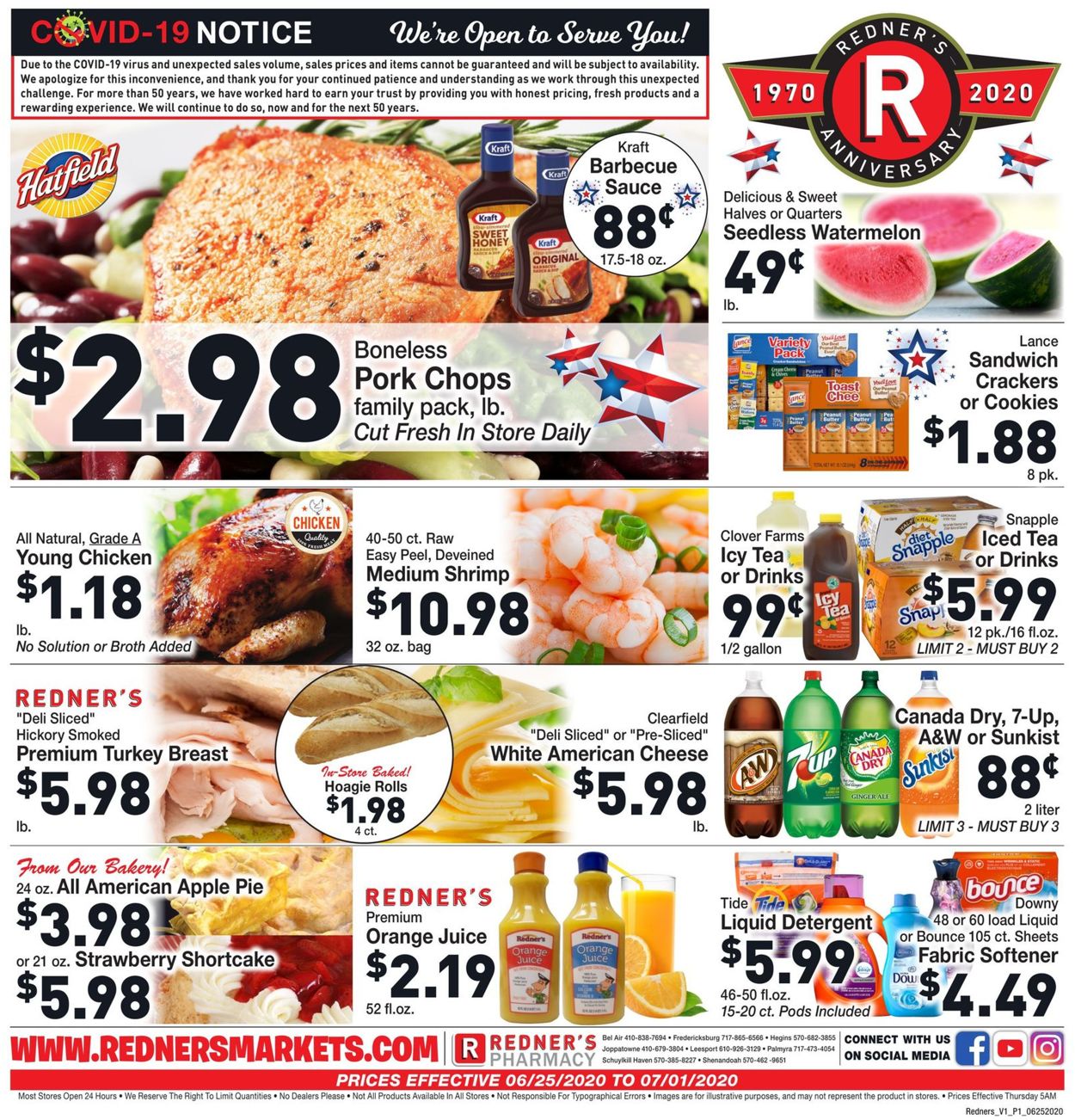Redner’s Warehouse Market Weekly Ad Circular - valid 06/25-07/01/2020