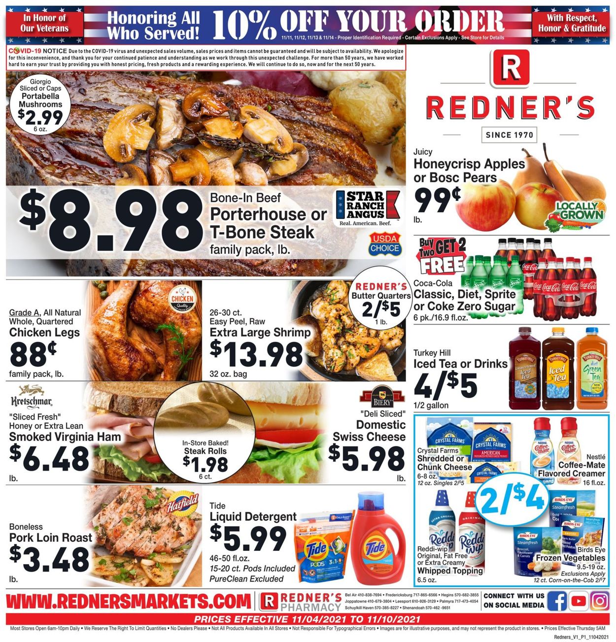 Redner’s Warehouse Market Weekly Ad Circular - valid 11/04-11/10/2021