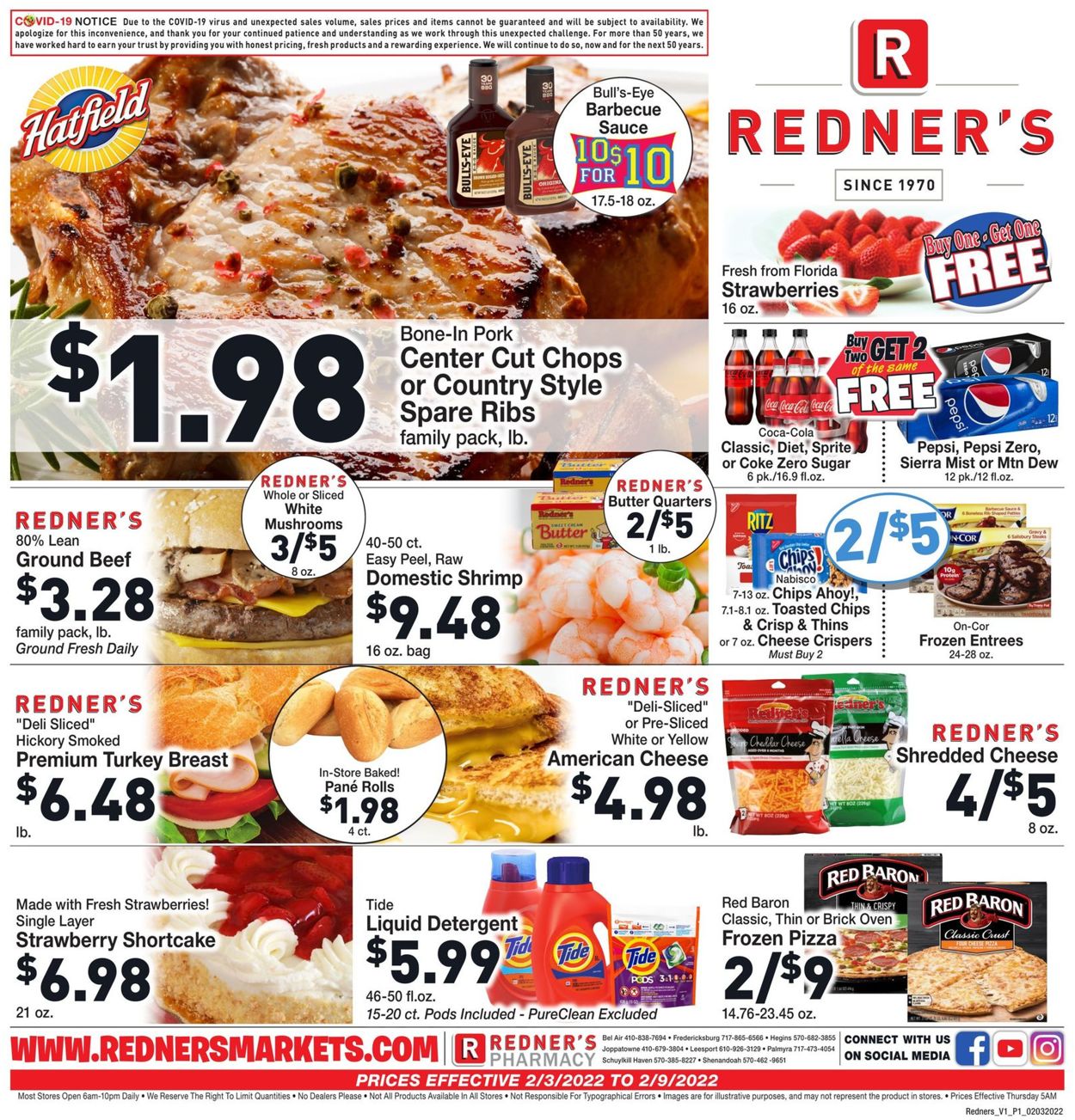Redner’s Warehouse Market Weekly Ad Circular - valid 02/03-02/09/2022