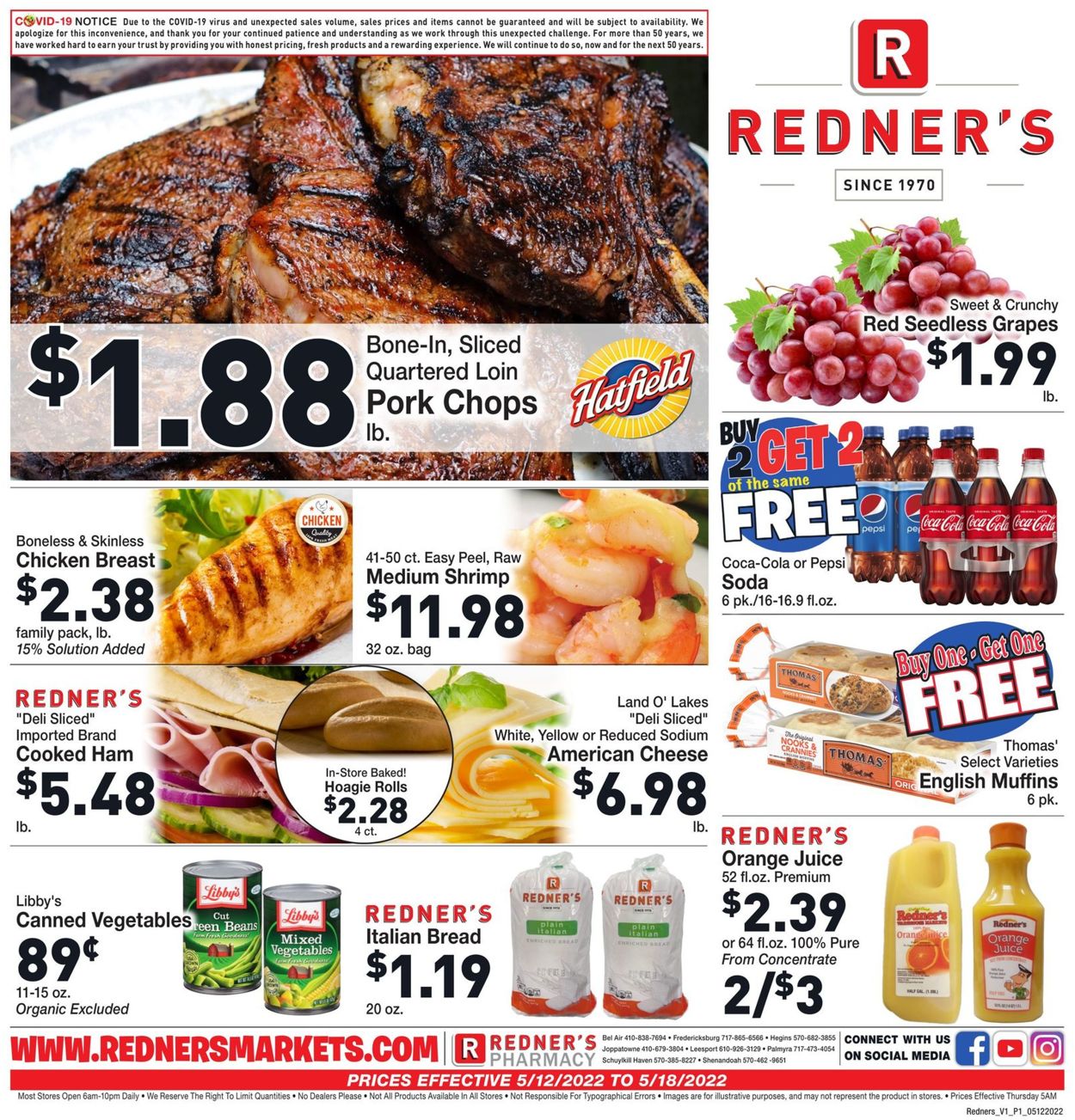 Redner’s Warehouse Market Weekly Ad Circular - valid 05/12-05/18/2022