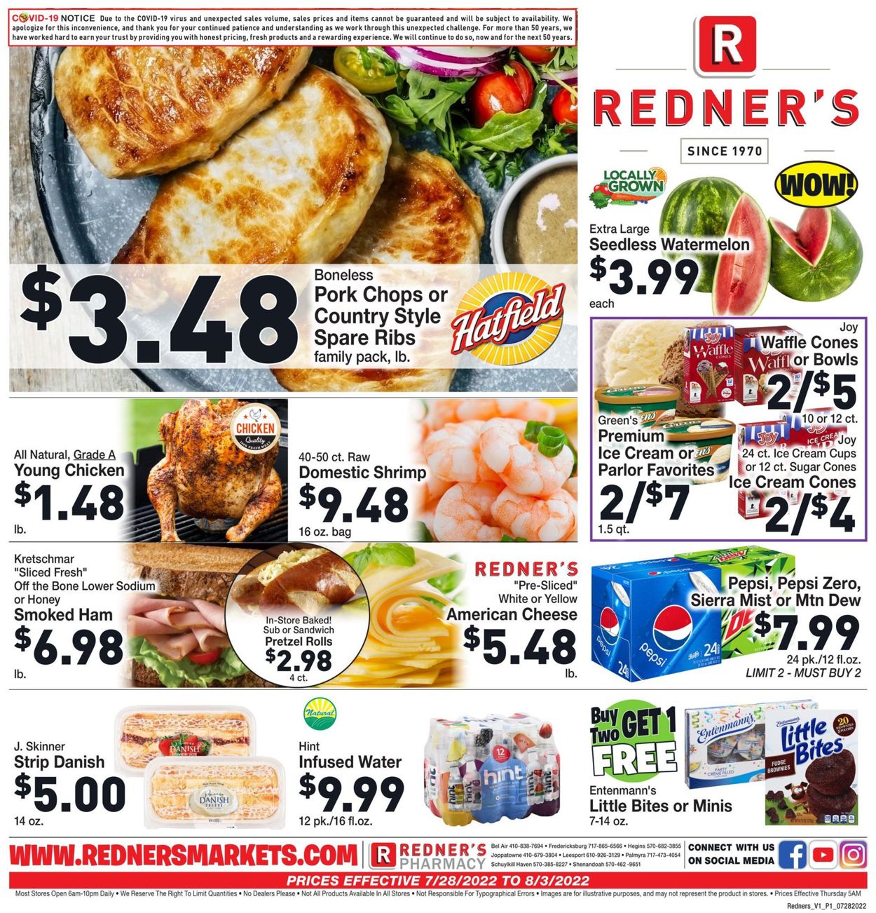 Redner’s Warehouse Market Weekly Ad Circular - valid 07/28-08/03/2022