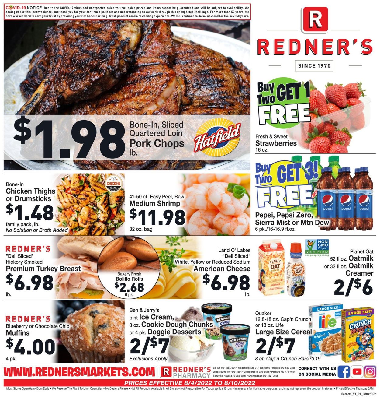 Redner’s Warehouse Market Weekly Ad Circular - valid 08/04-08/10/2022
