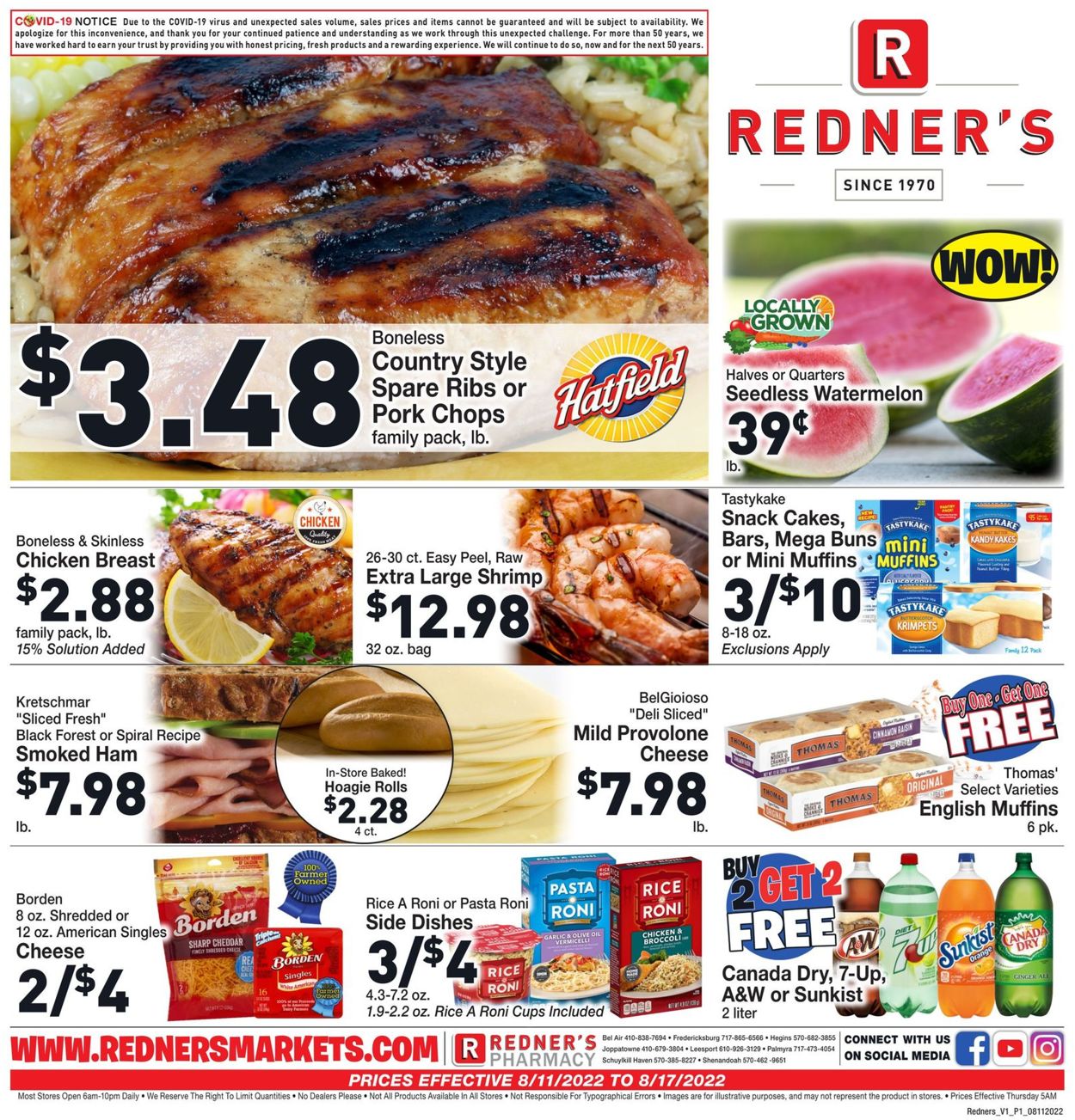 Redner’s Warehouse Market Weekly Ad Circular - valid 08/11-08/17/2022