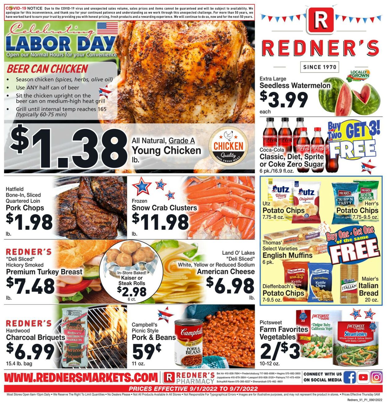 Redner’s Warehouse Market Weekly Ad Circular - valid 09/01-09/07/2022