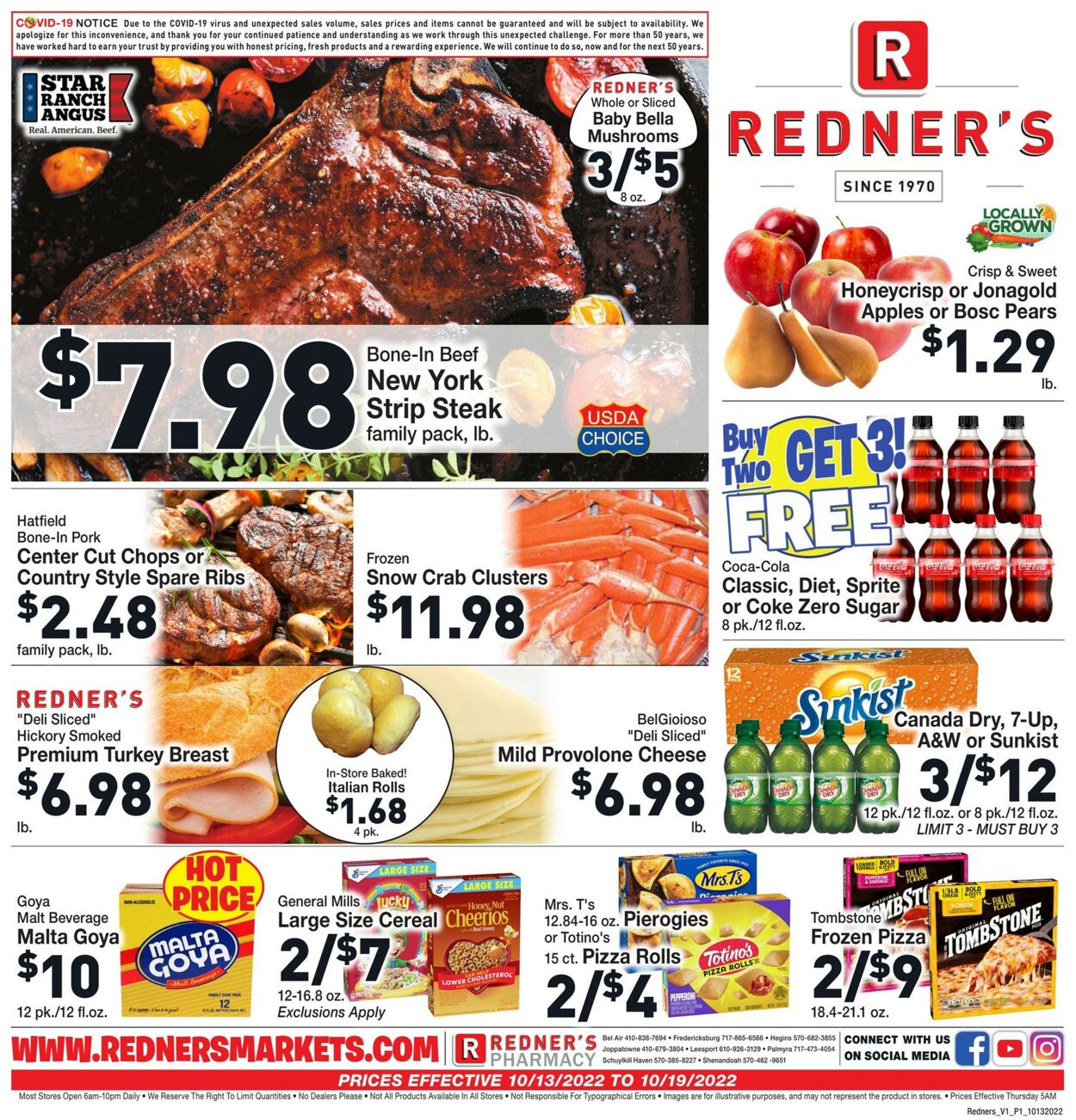 Redner’s Warehouse Market Weekly Ad Circular - valid 10/13-10/19/2022
