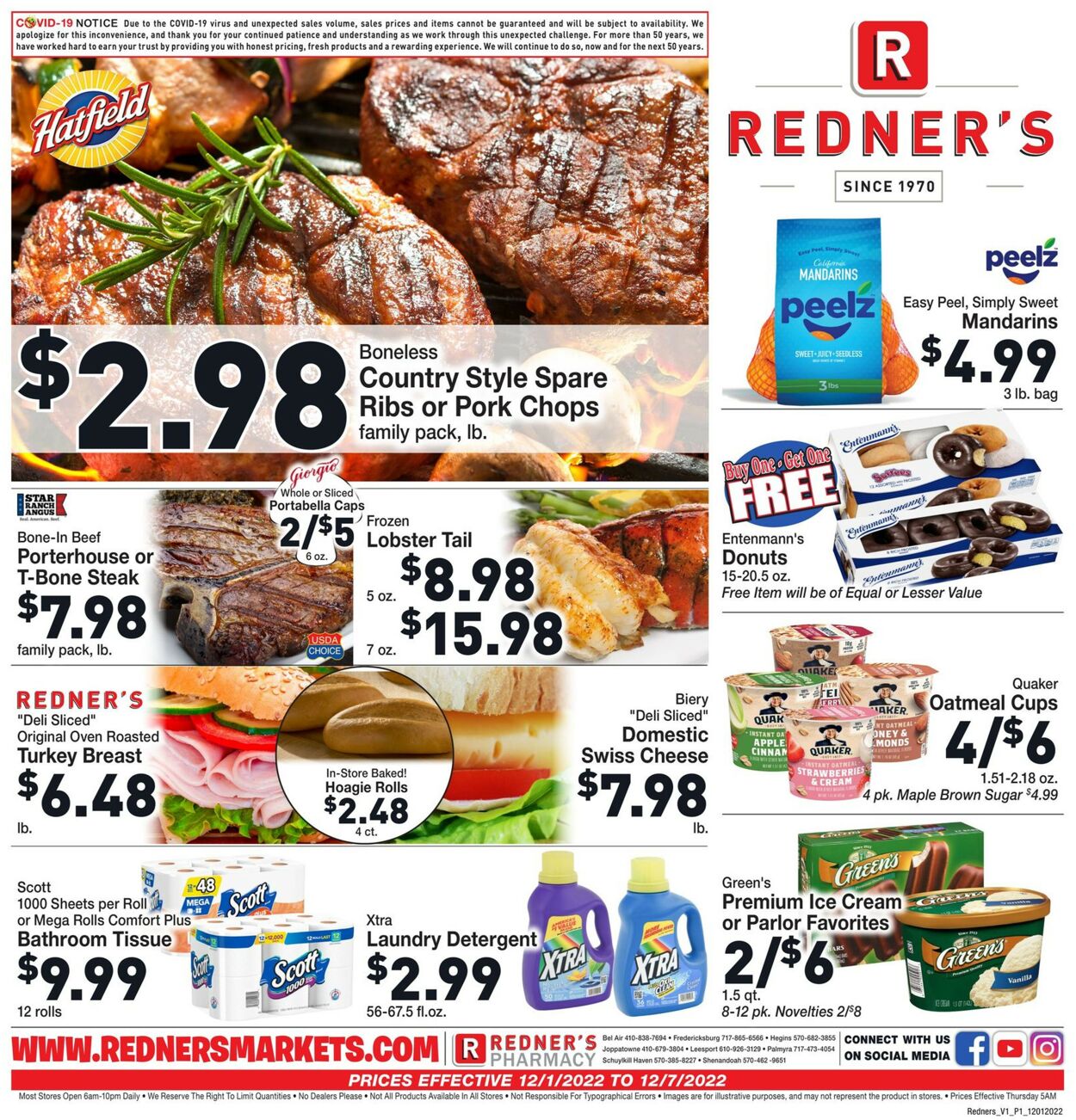 Redner’s Warehouse Market Weekly Ad Circular - valid 12/01-12/07/2022
